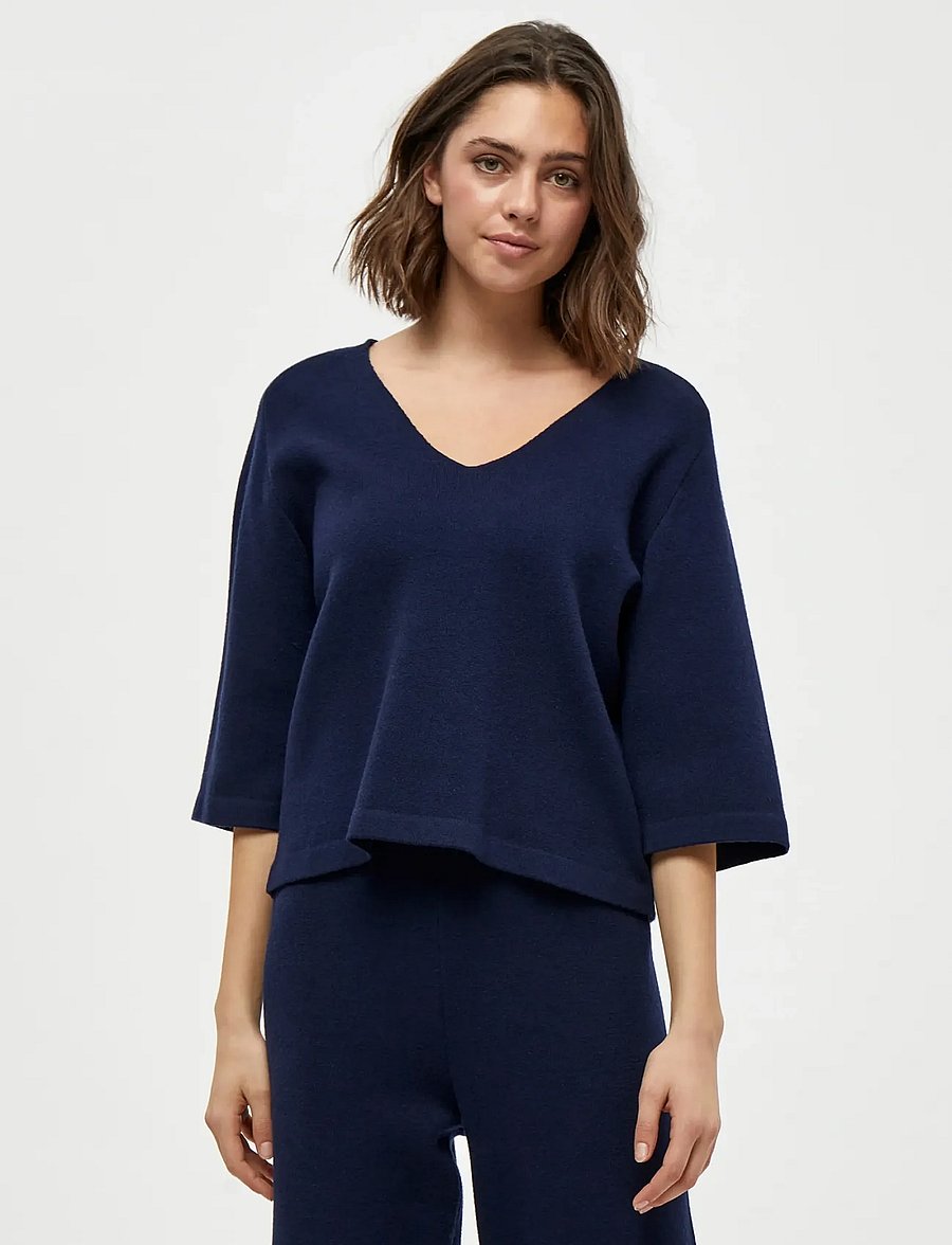 Peppercorn - Rosalia 3/4 Ærme Pullover - striktrøjer - black iris - 0