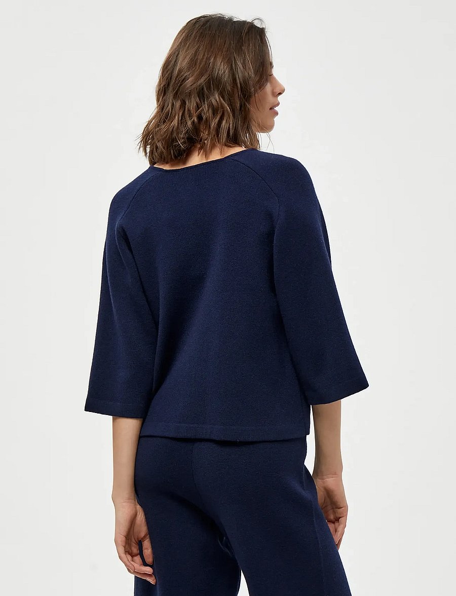 Peppercorn - Rosalia 3/4 Ærme Pullover - striktrøjer - black iris - 2