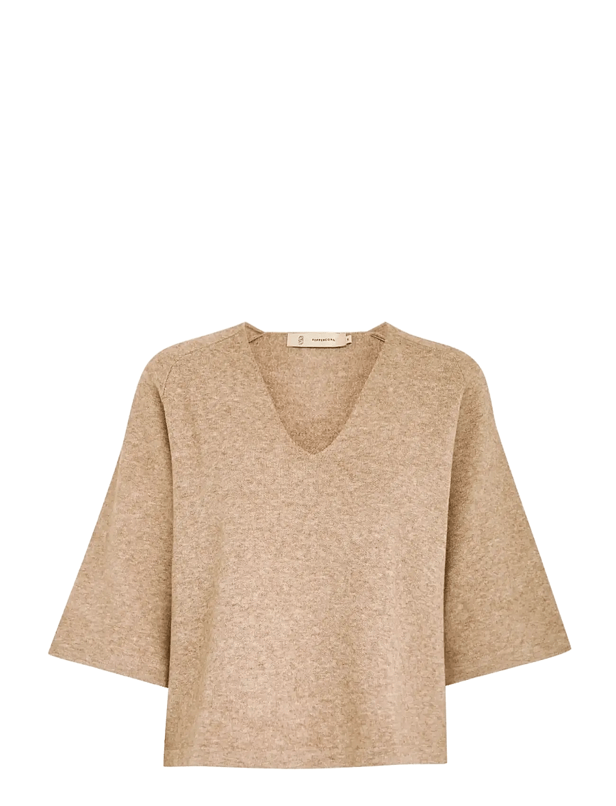 Peppercorn - Rosalia 3/4 Ærme Pullover - pullover - warm sand melange - 1