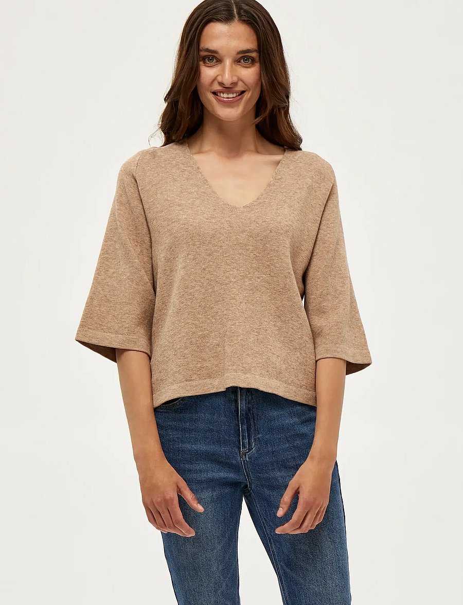 Peppercorn - Rosalia 3/4 Ærme Pullover - pullover - warm sand melange - 0
