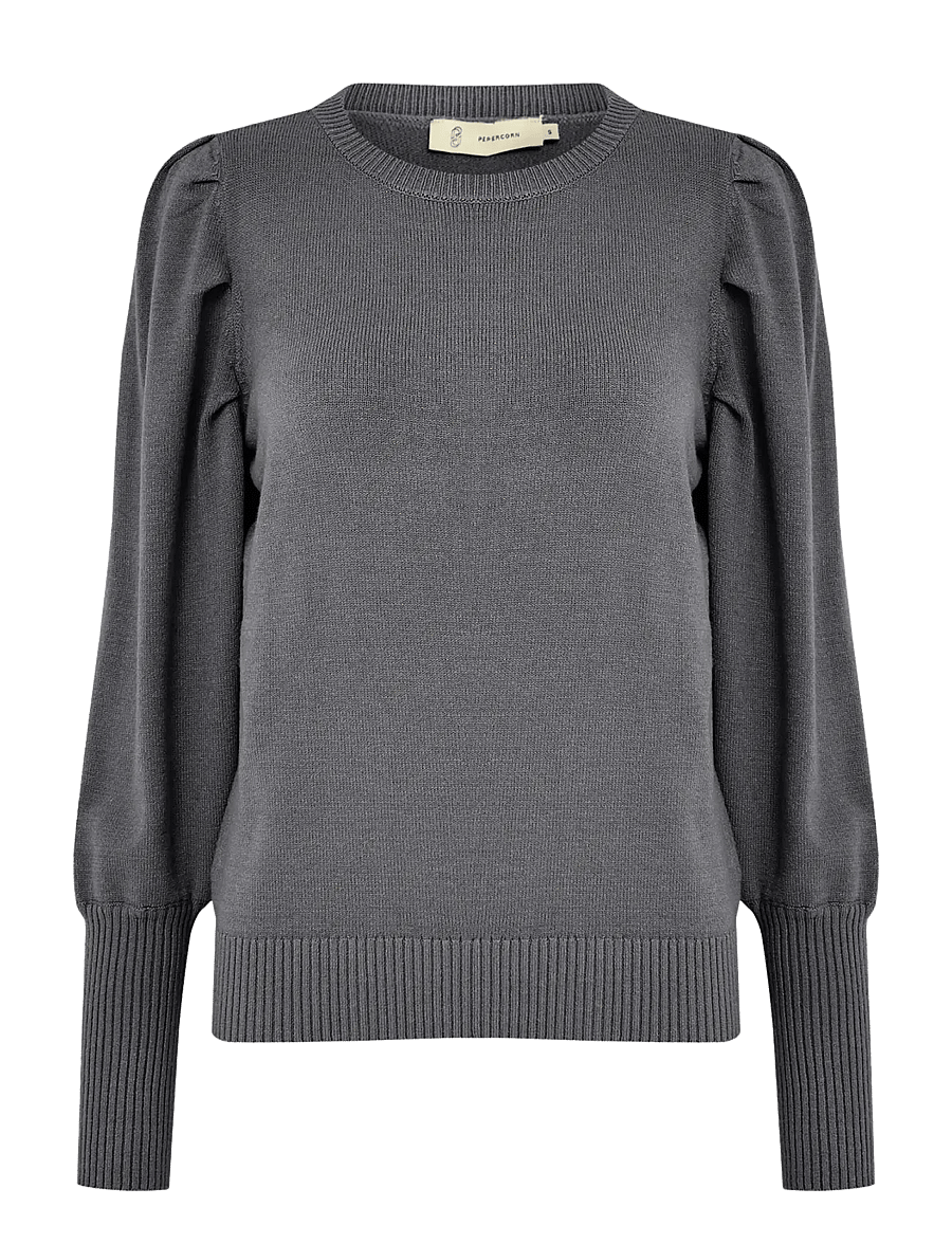 Peppercorn - Anissa Pullover - striktrøjer - steel grey melange - 1