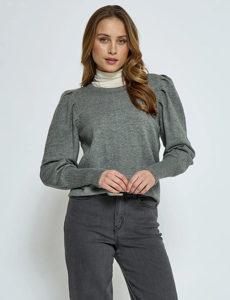 Peppercorn - Anissa Pullover - striktrøjer - steel grey melange - 0