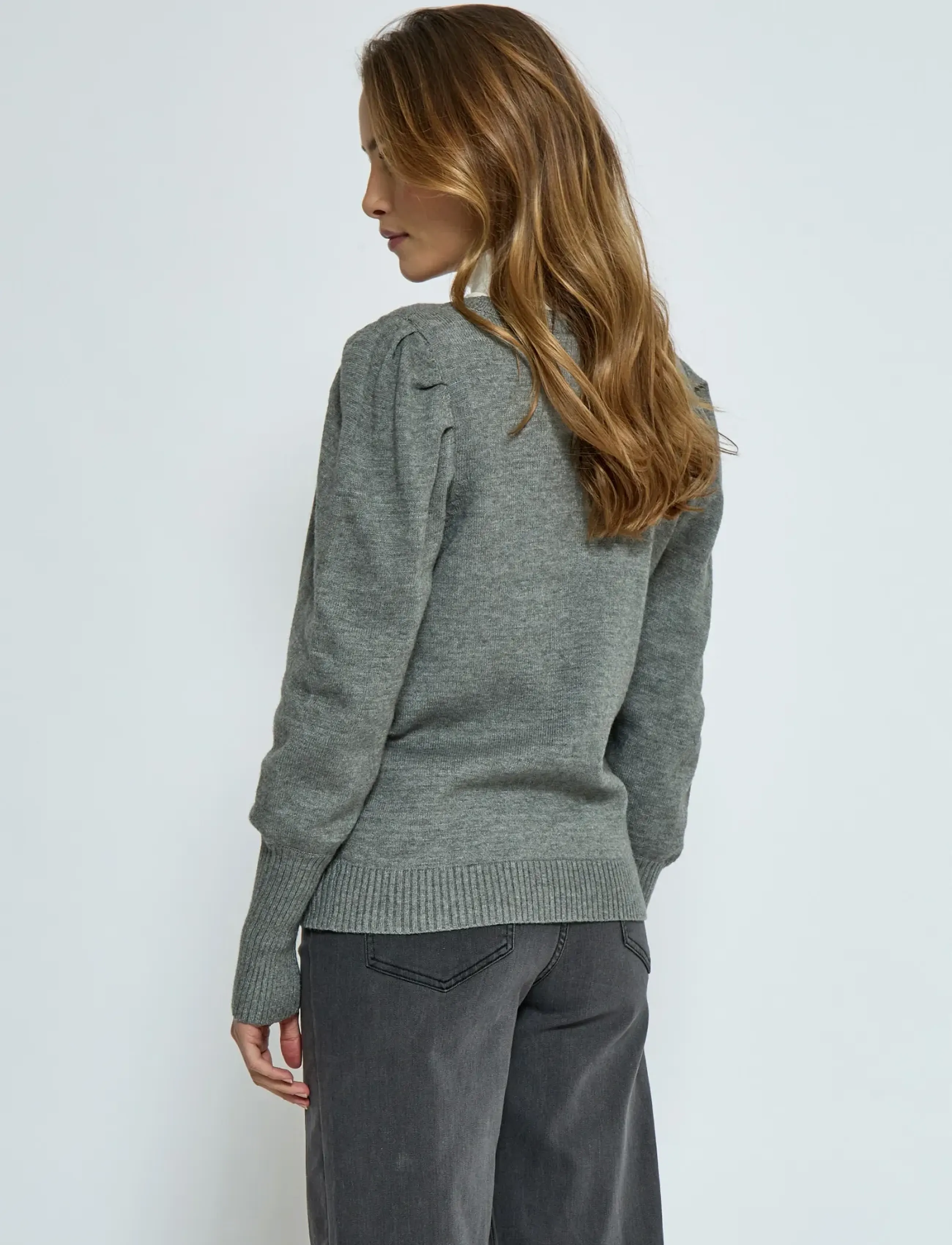 Peppercorn - Anissa Pullover - striktrøjer - steel grey melange - 2