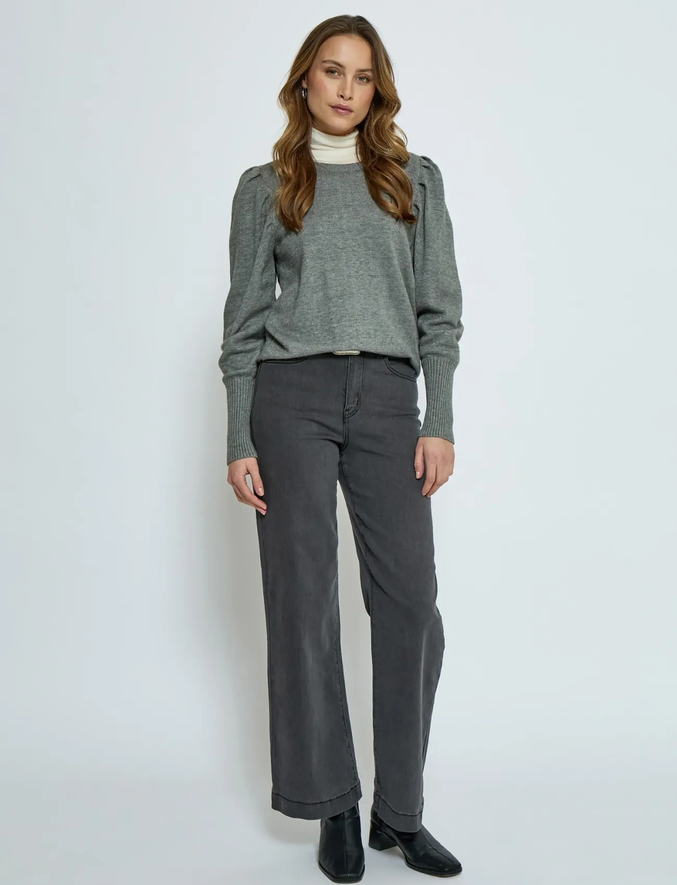 Peppercorn - Anissa Pullover - striktrøjer - steel grey melange - 3