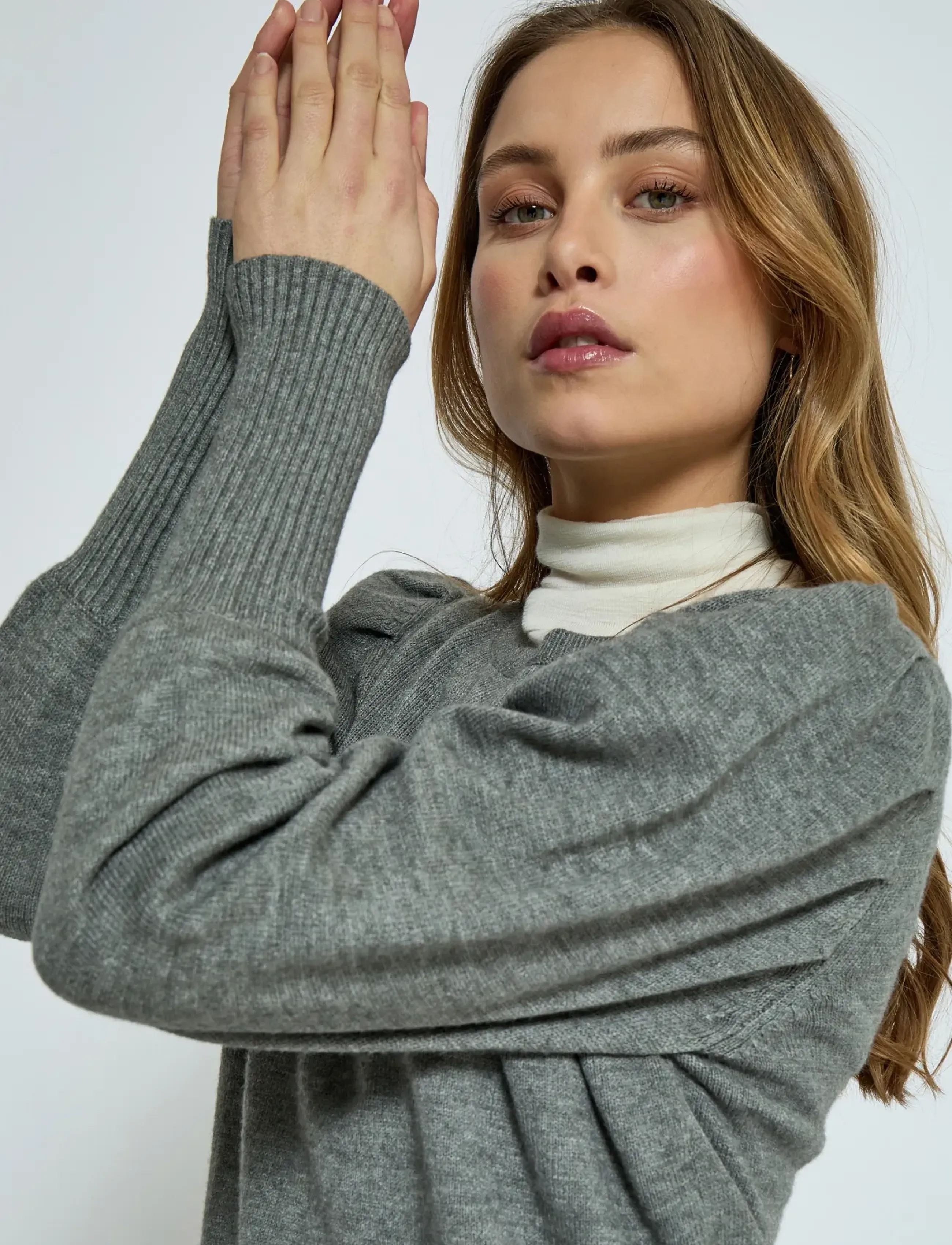 Peppercorn - Anissa Pullover - striktrøjer - steel grey melange - 4