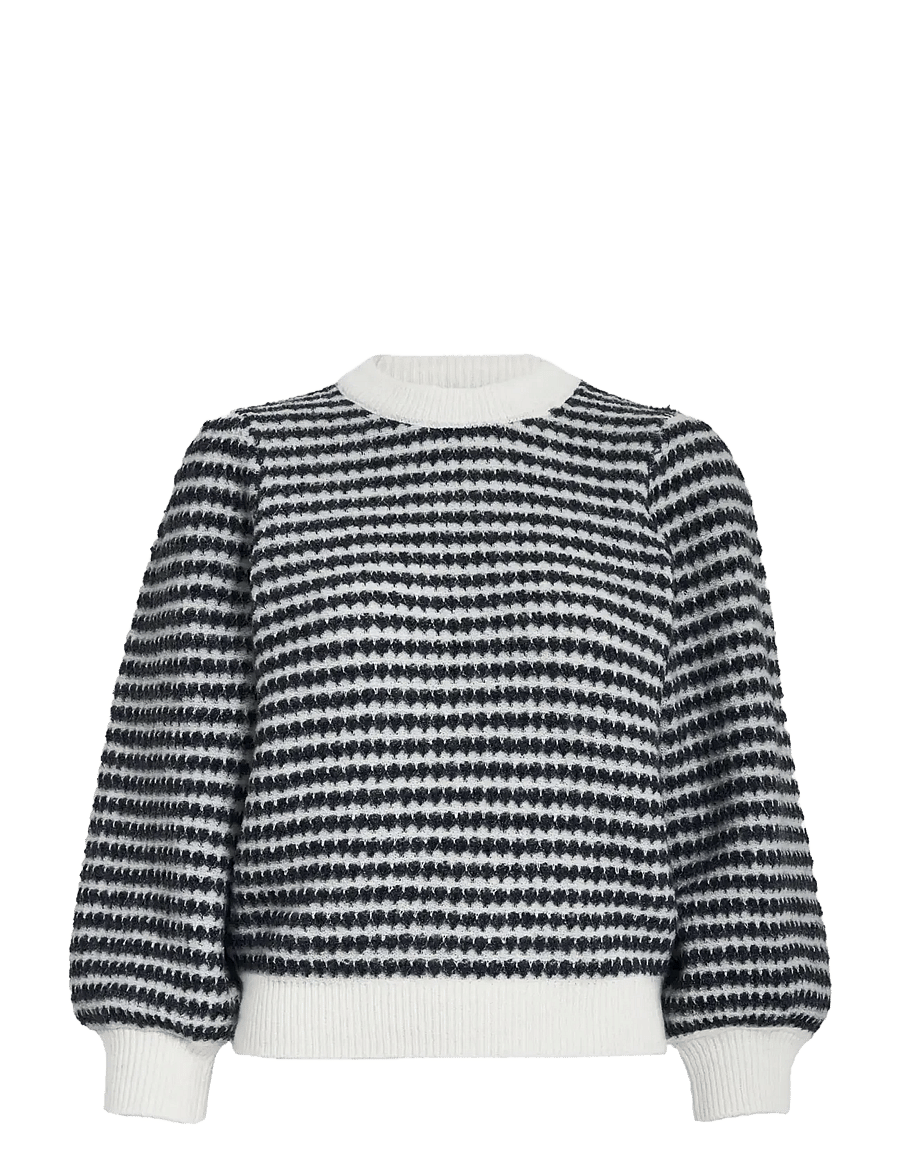 Peppercorn - PCCamilla 3/4 Sleeve Striped Knit P - sviitrid - black iris stripe - 1
