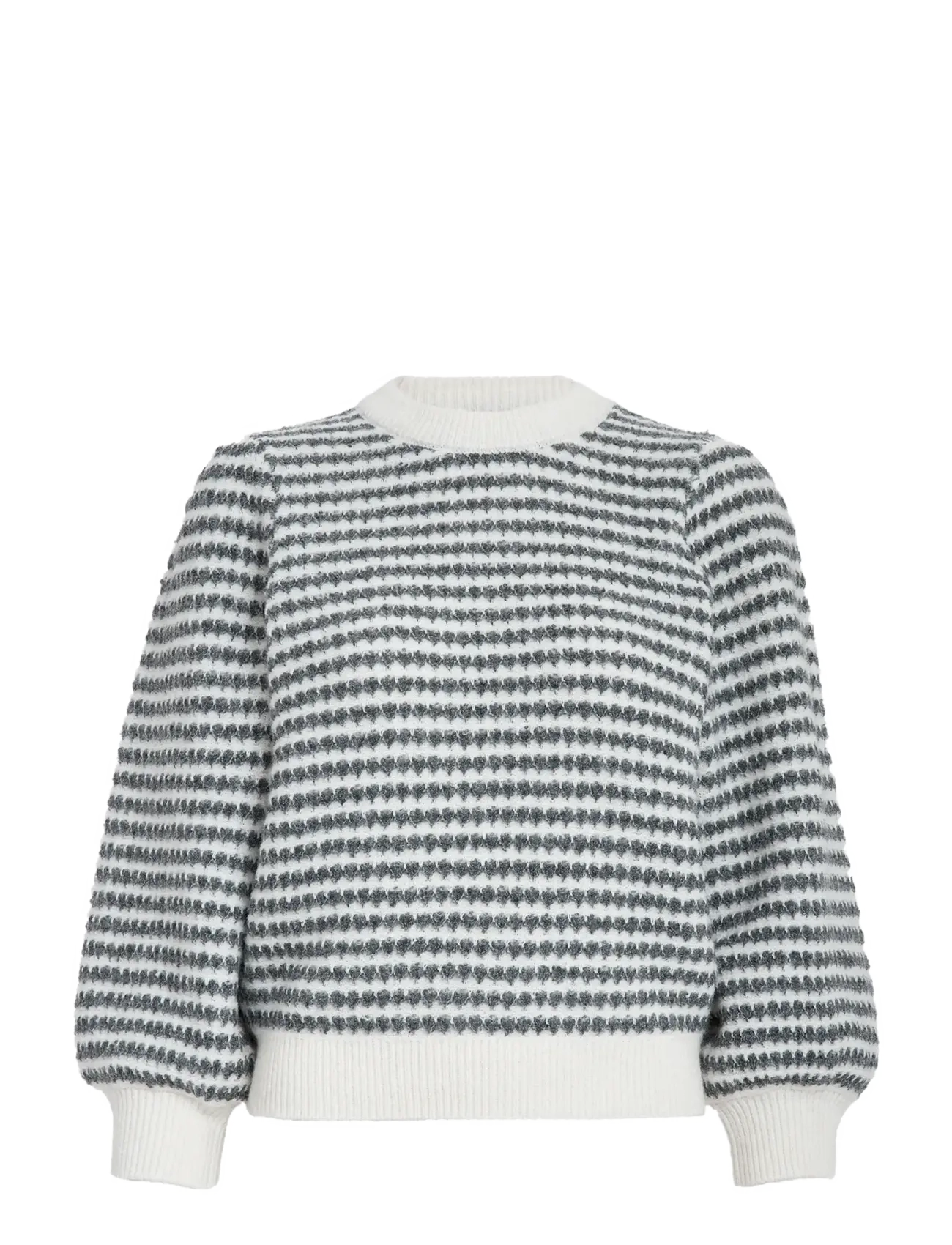 Peppercorn PCCamilla 3/4 Sleeve Striped Knit P - Pullover - WHITECAP STR. / grey