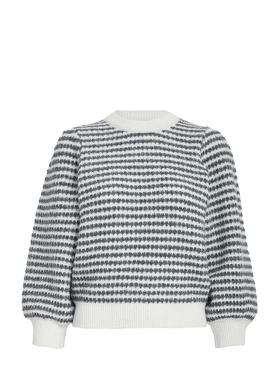 Peppercorn - PCCamilla 3/4 Sleeve Striped Knit P - sviitrid - whitecap str. - 1