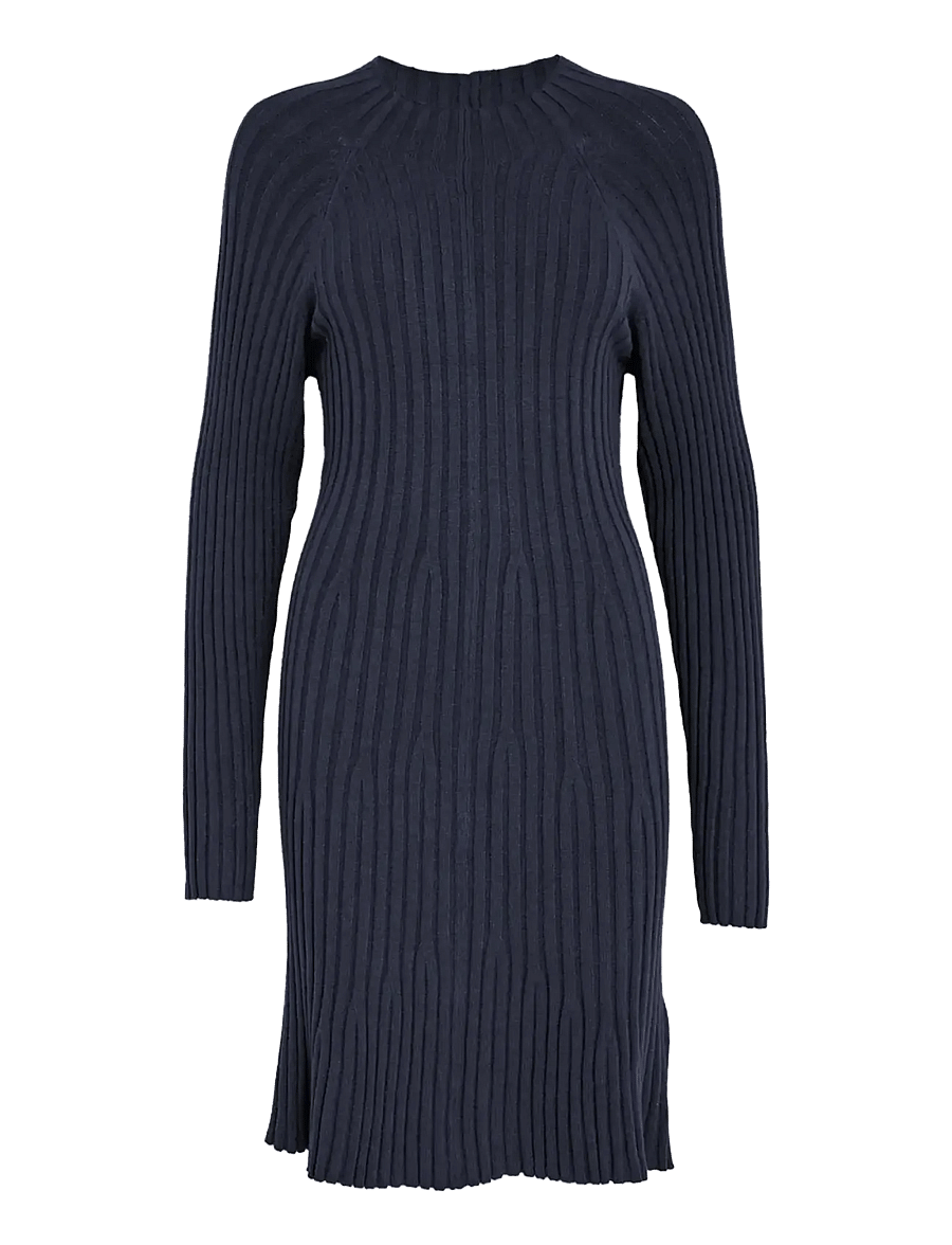 Peppercorn - PCAnna Rib Over Knee Dress - strikkjoler - black iris - 1