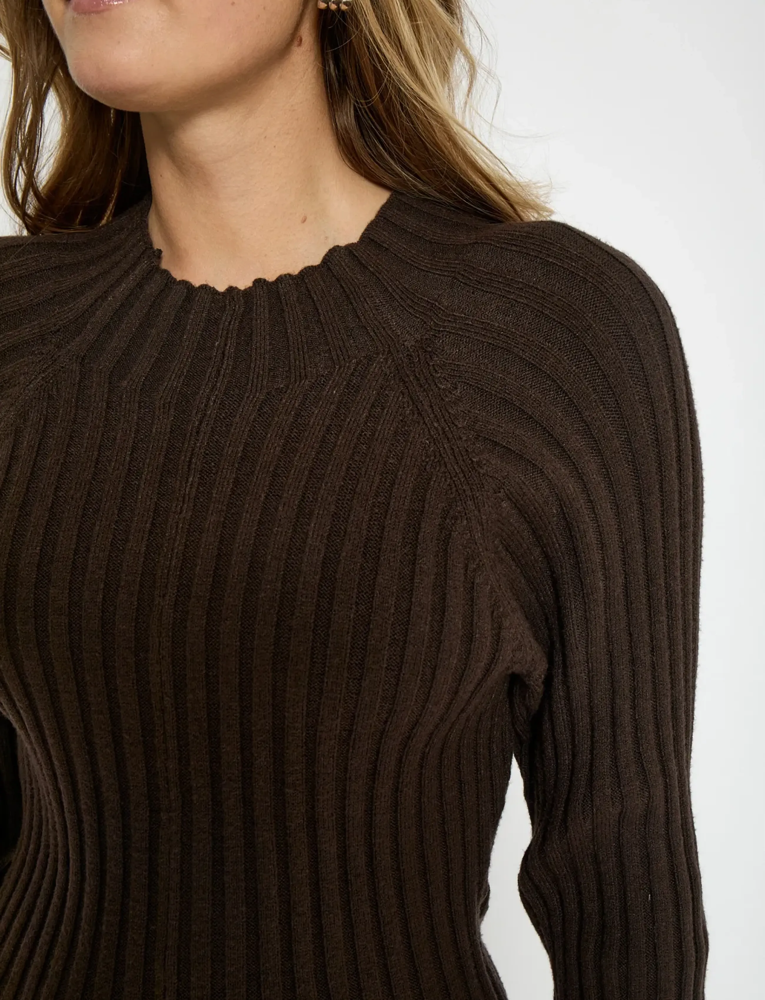 Peppercorn - PCAnna Rib Over Knee Dress - coffee bean brown - 4