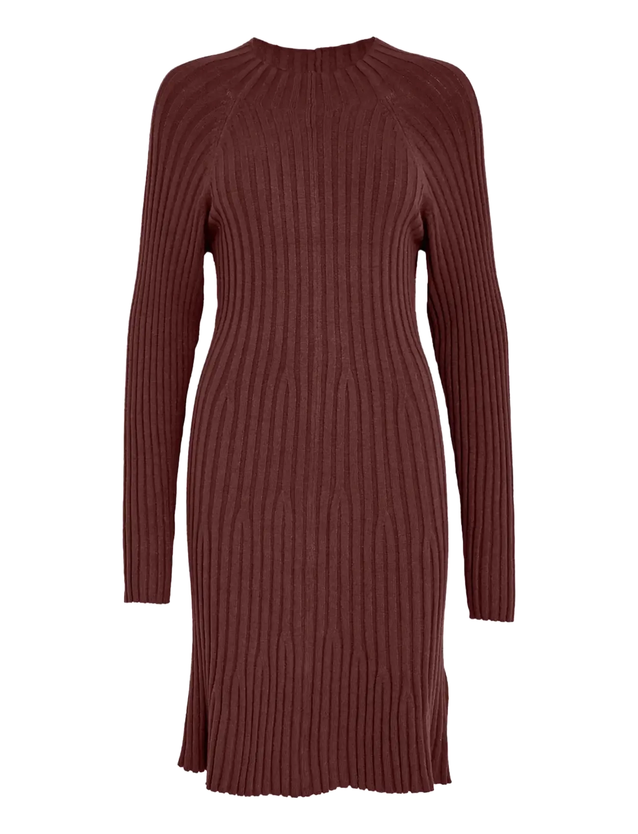 Peppercorn - PCAnna Rib Over Knee Dress - strikkjoler - madder brown - 1