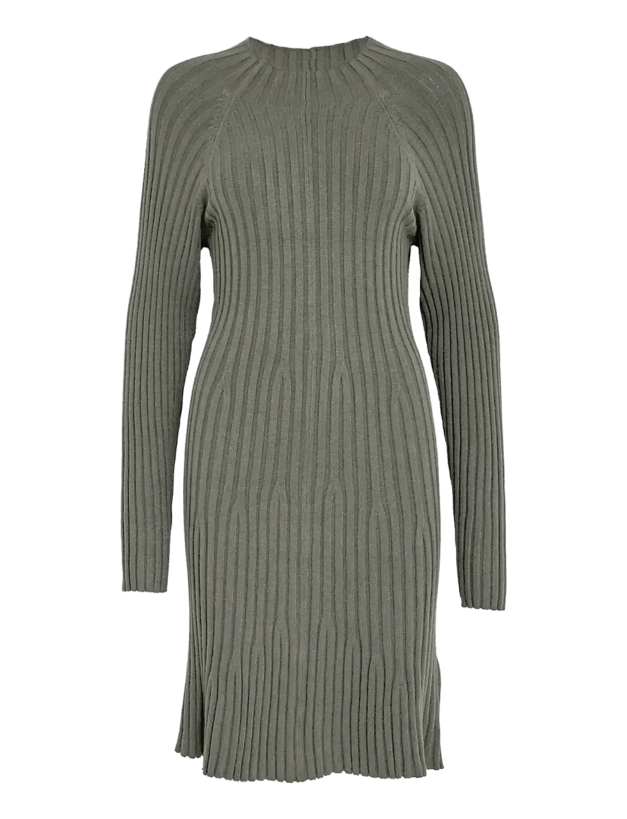 Peppercorn - PCAnna Rib Over Knee Dress - kootud kleidid - steel grey melange - 0