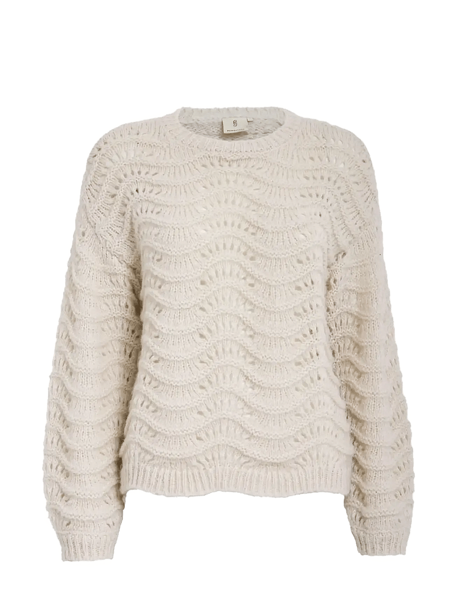 Peppercorn - PCJody GRS Knit Pullover - stickade tröjor - fog sand - 1