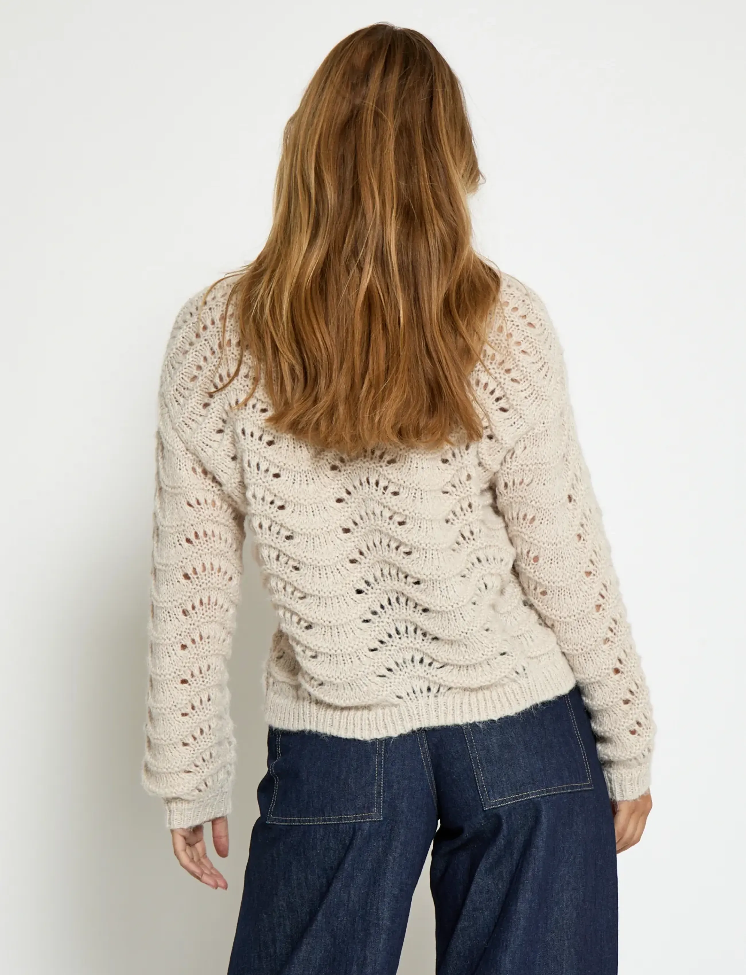 Peppercorn - PCJody GRS Knit Pullover - stickade tröjor - fog sand - 2