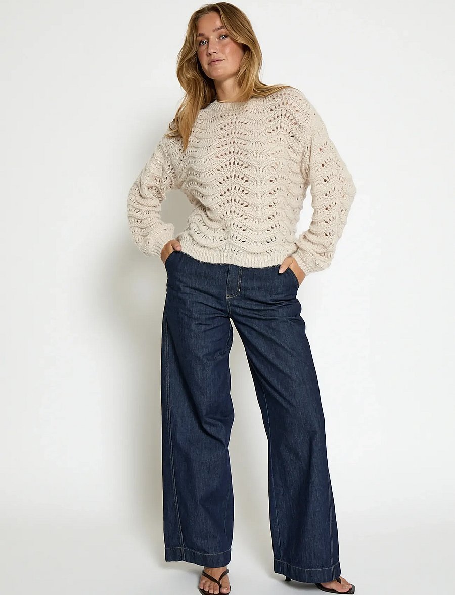 Peppercorn - PCJody GRS Knit Pullover - stickade tröjor - fog sand - 3