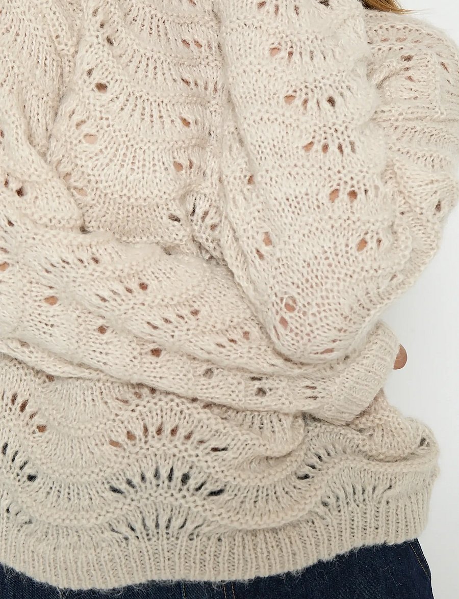 Peppercorn - PCJody GRS Knit Pullover - stickade tröjor - fog sand - 4