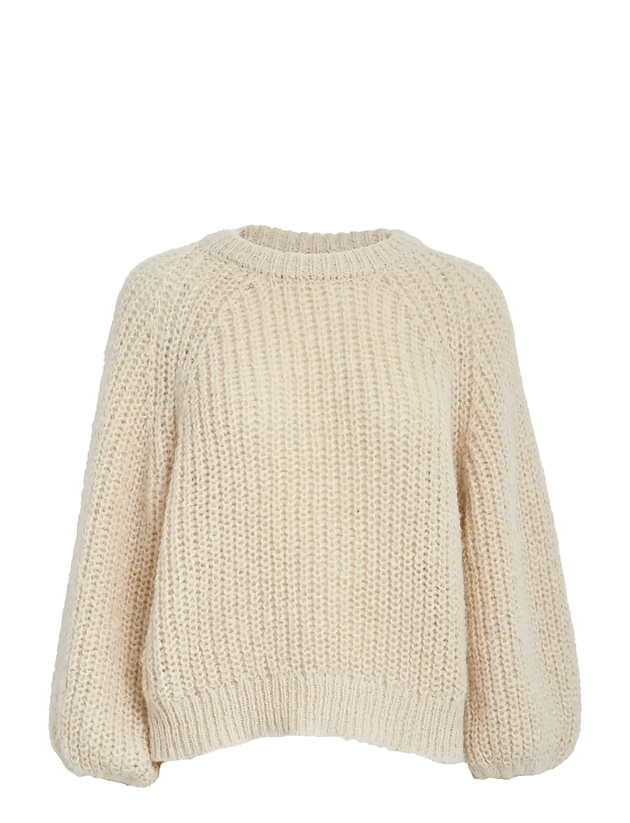 Peppercorn - PCJette GRS Knit Pullover - striktrøjer - fog sand - 1