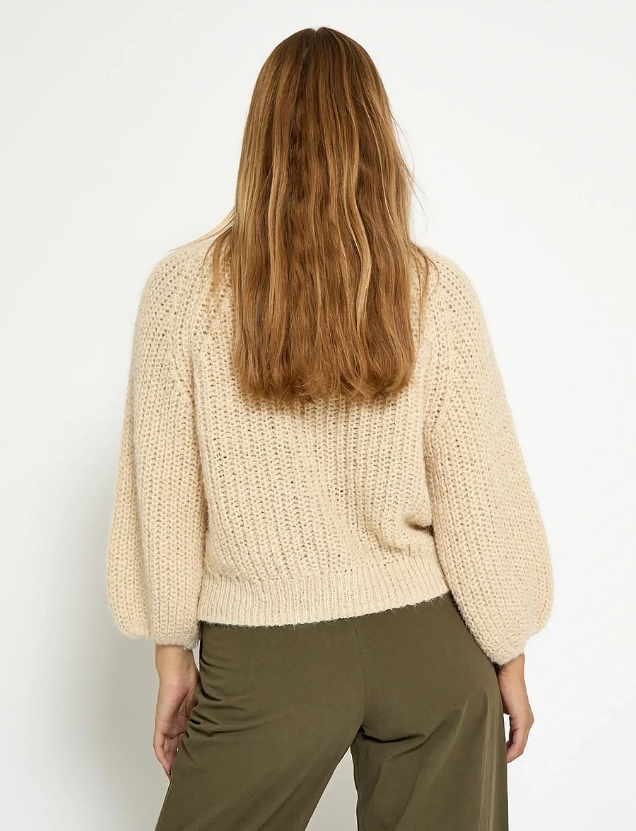 Peppercorn - PCJette GRS Knit Pullover - striktrøjer - fog sand - 2