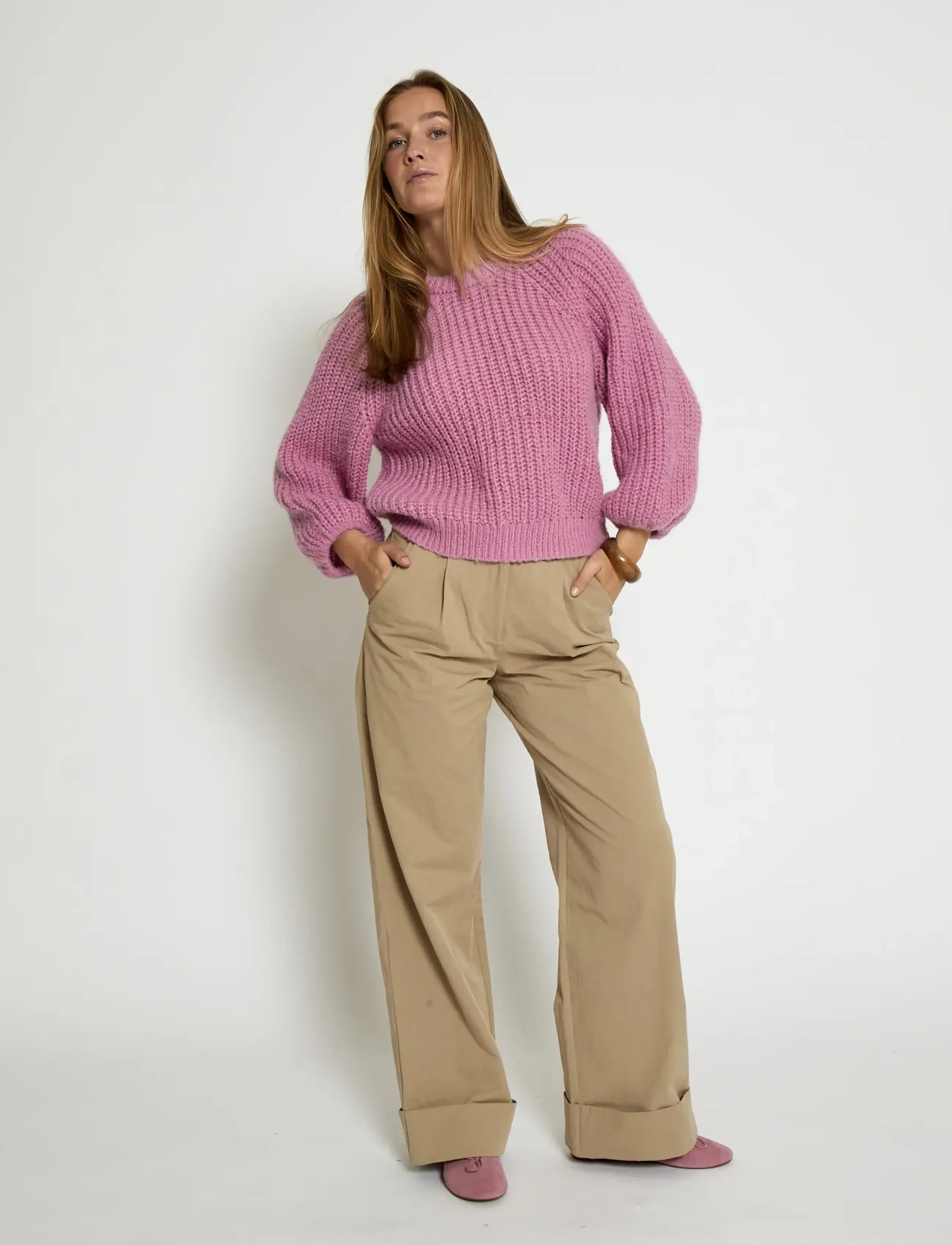 Peppercorn - PCJette GRS Knit Pullover - trøjer - moonlite mauve pink - 4