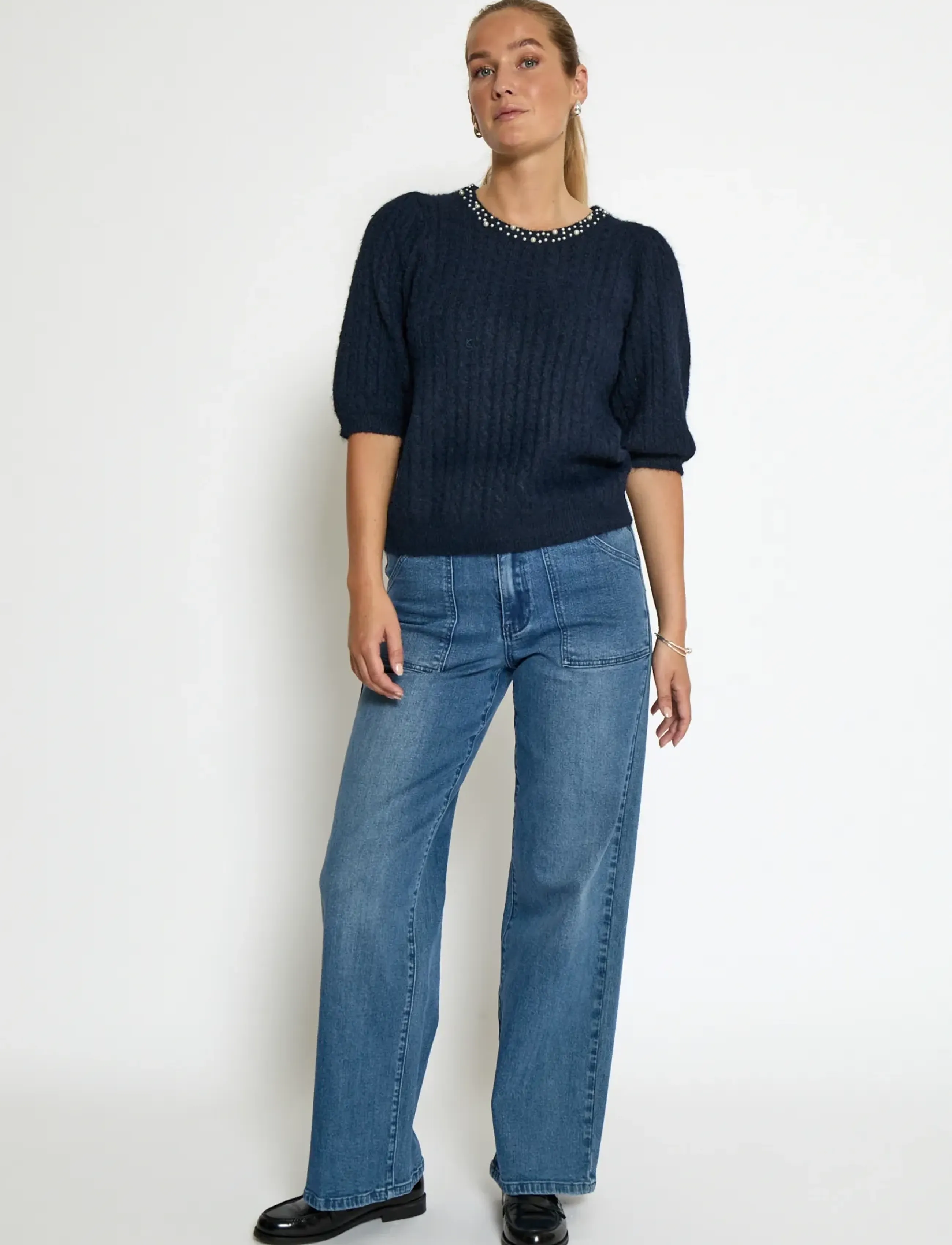 Peppercorn - PCKira Knit Blouse - pullover - black iris - 4