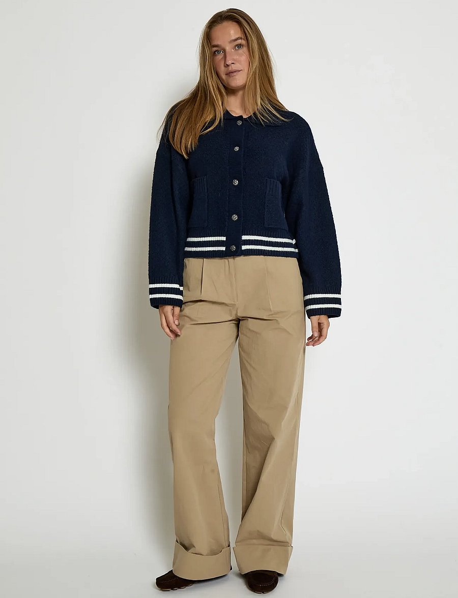 Peppercorn - PCKamilla GRS Knit Jacket - koftor - black iris - 3