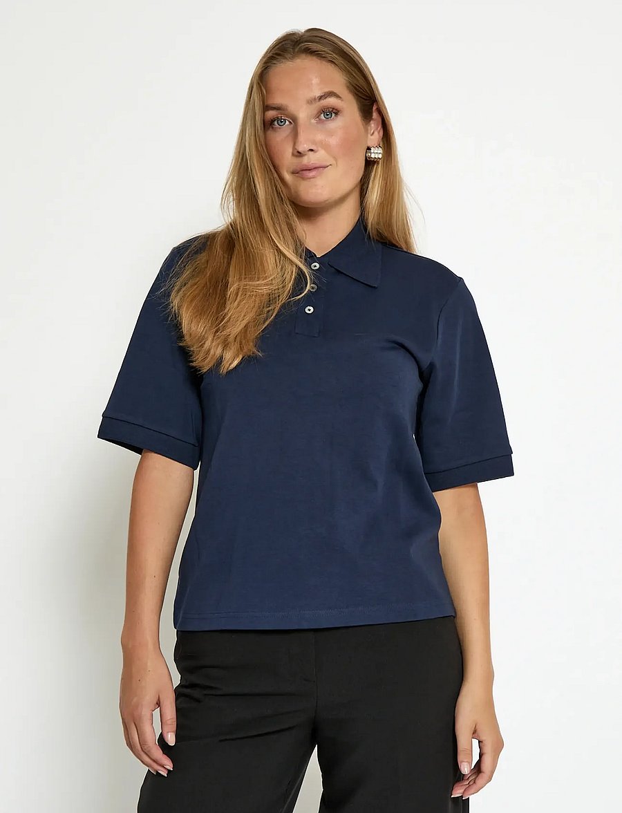 Peppercorn - PCFiola GOTS Polo T-Shirt - poloshirts - black iris - 0