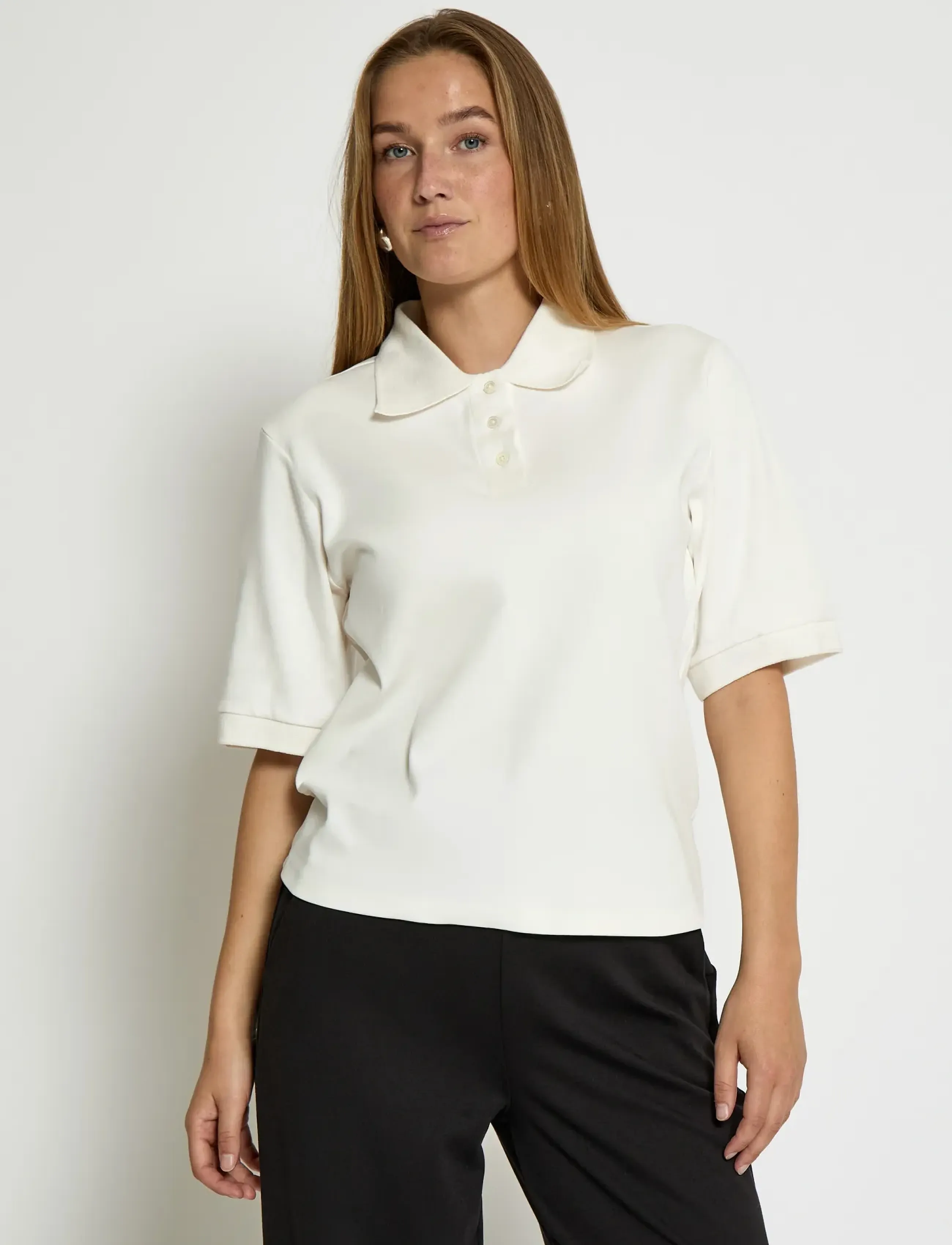 Peppercorn PCFiola GOTS Polo T-Shirt - T-Shirts & Tops - CLOUD DANCER / white
