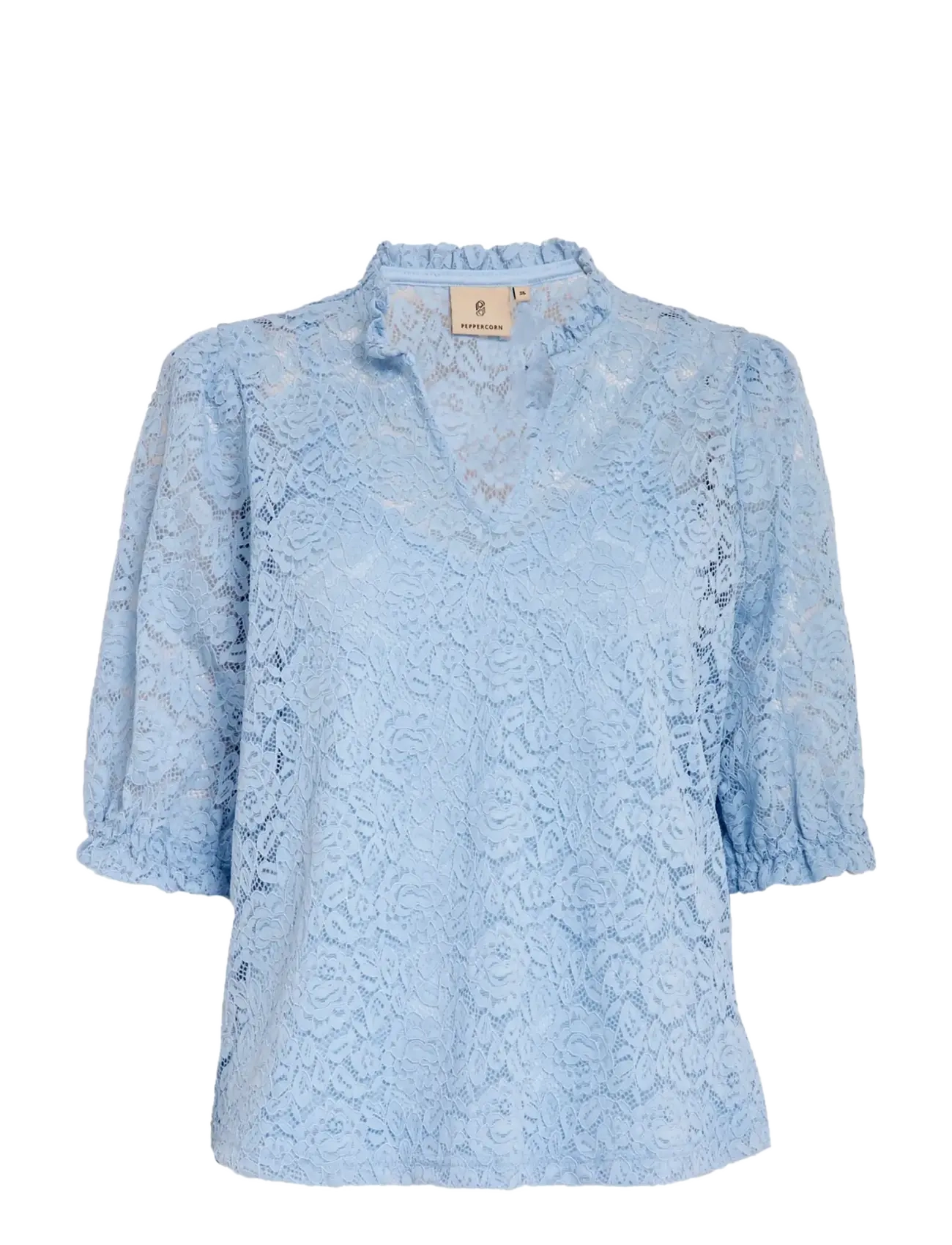 Peppercorn - PCKaroline Lace Blouse - faded denim - 1