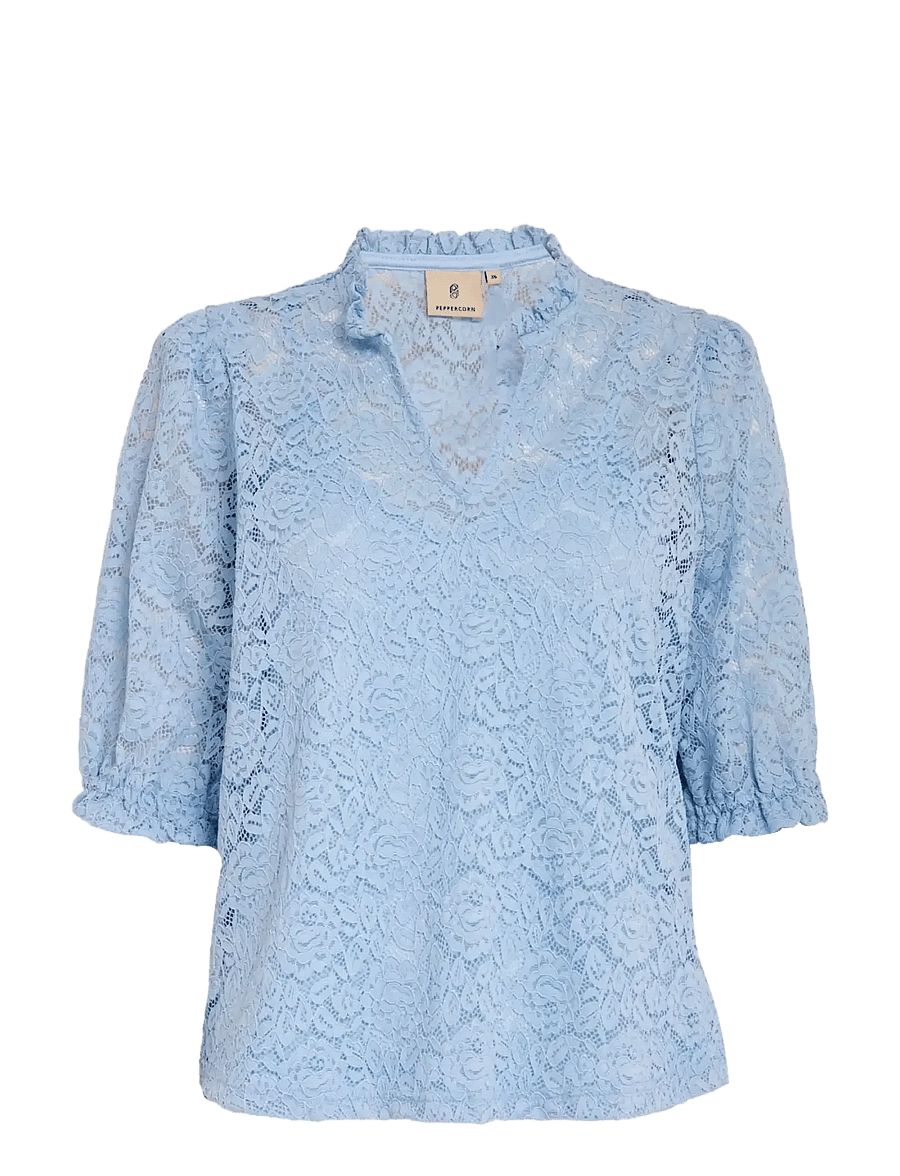 Peppercorn - PCKaroline Lace Blouse - faded denim - 1