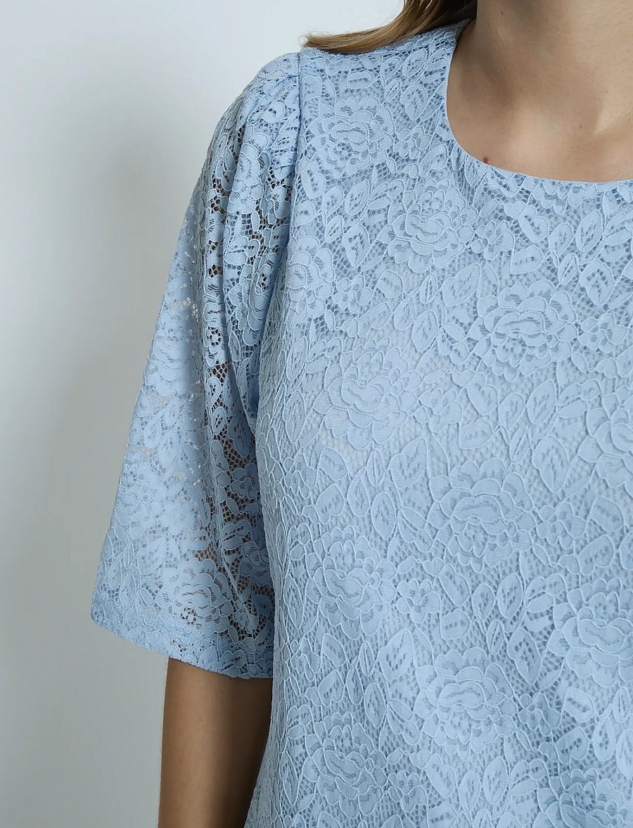 Peppercorn - PCKaroline Lace Dress - faded denim - 4