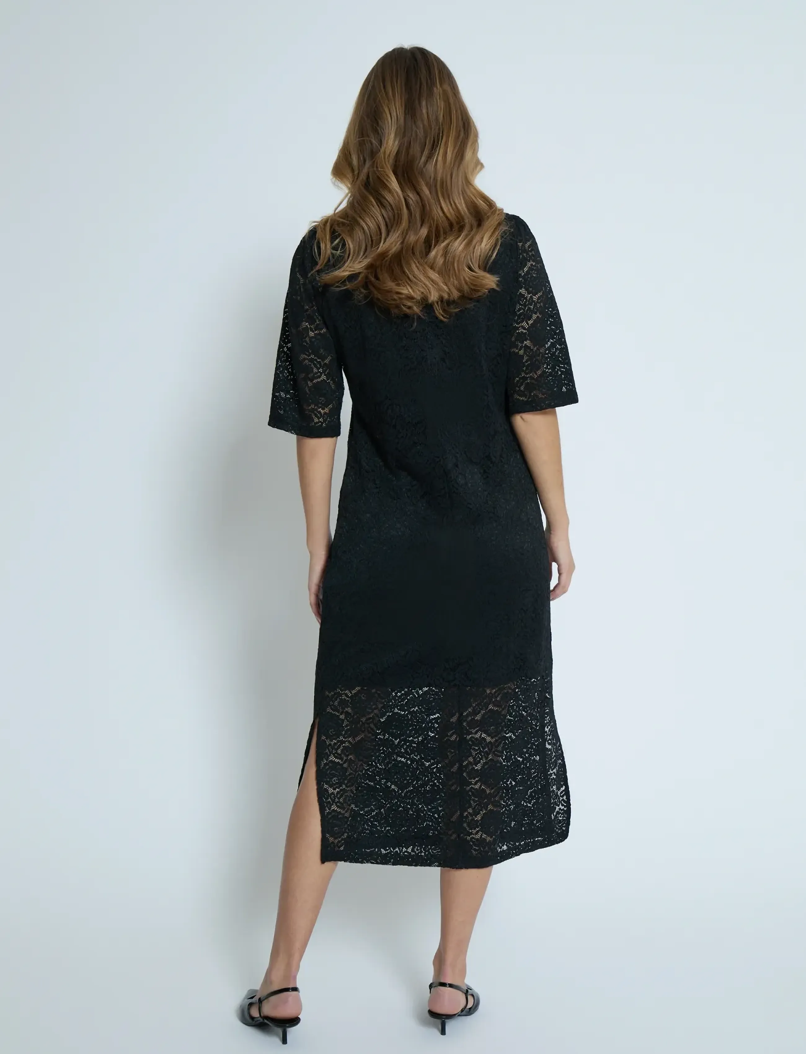 Peppercorn - PCKaroline Lace Dress - spetsklänningar - sort - 3