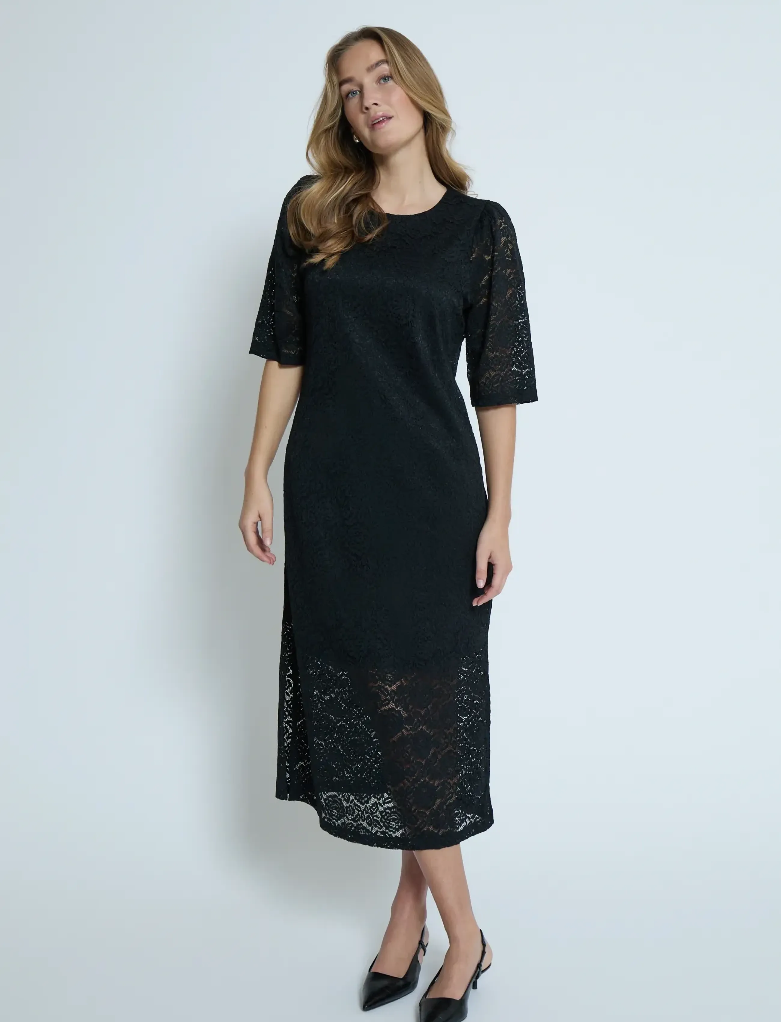 Peppercorn - PCKaroline Lace Dress - spetsklänningar - sort - 4