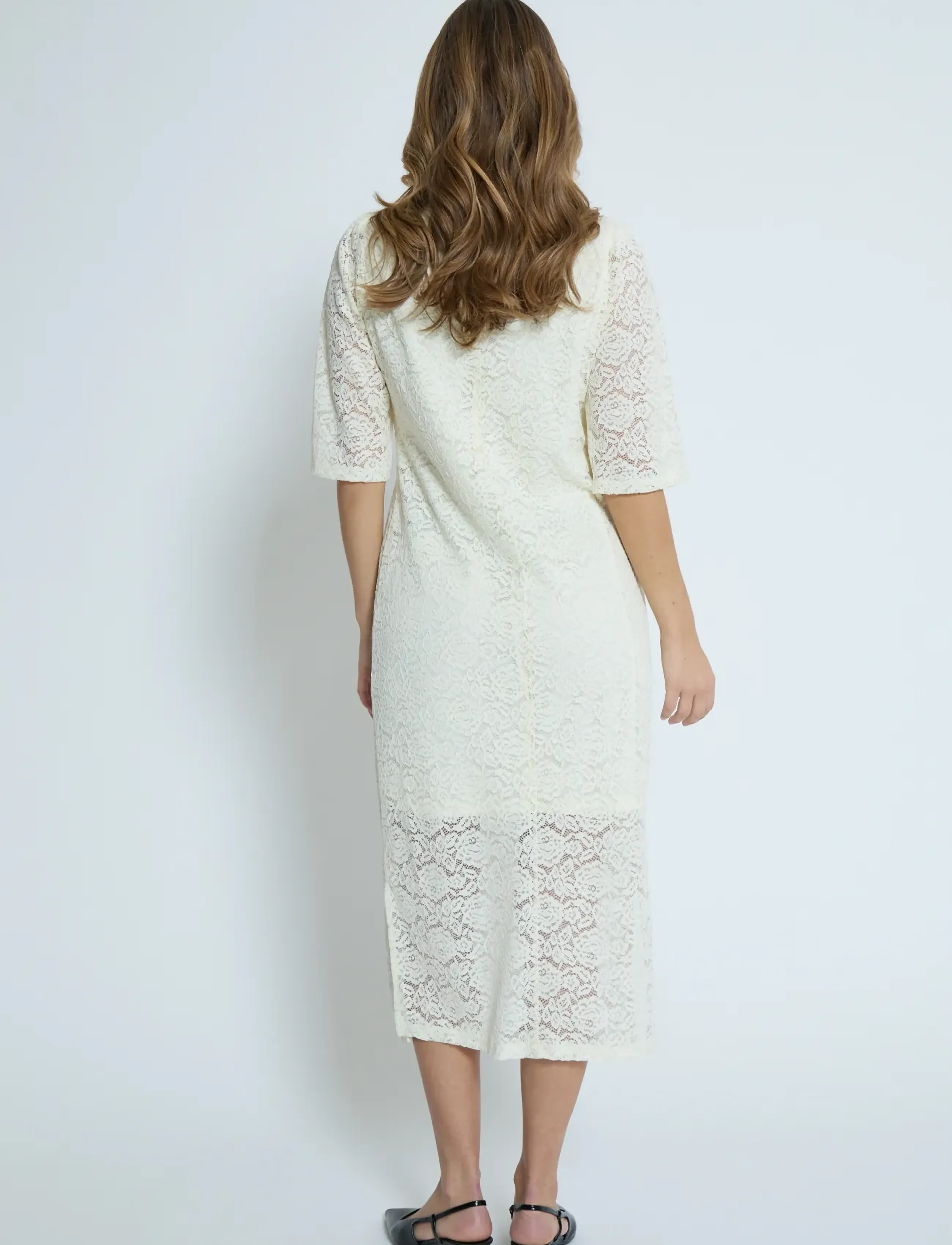Peppercorn - PCKaroline Lace Dress - spetsklänningar - white peony - 3