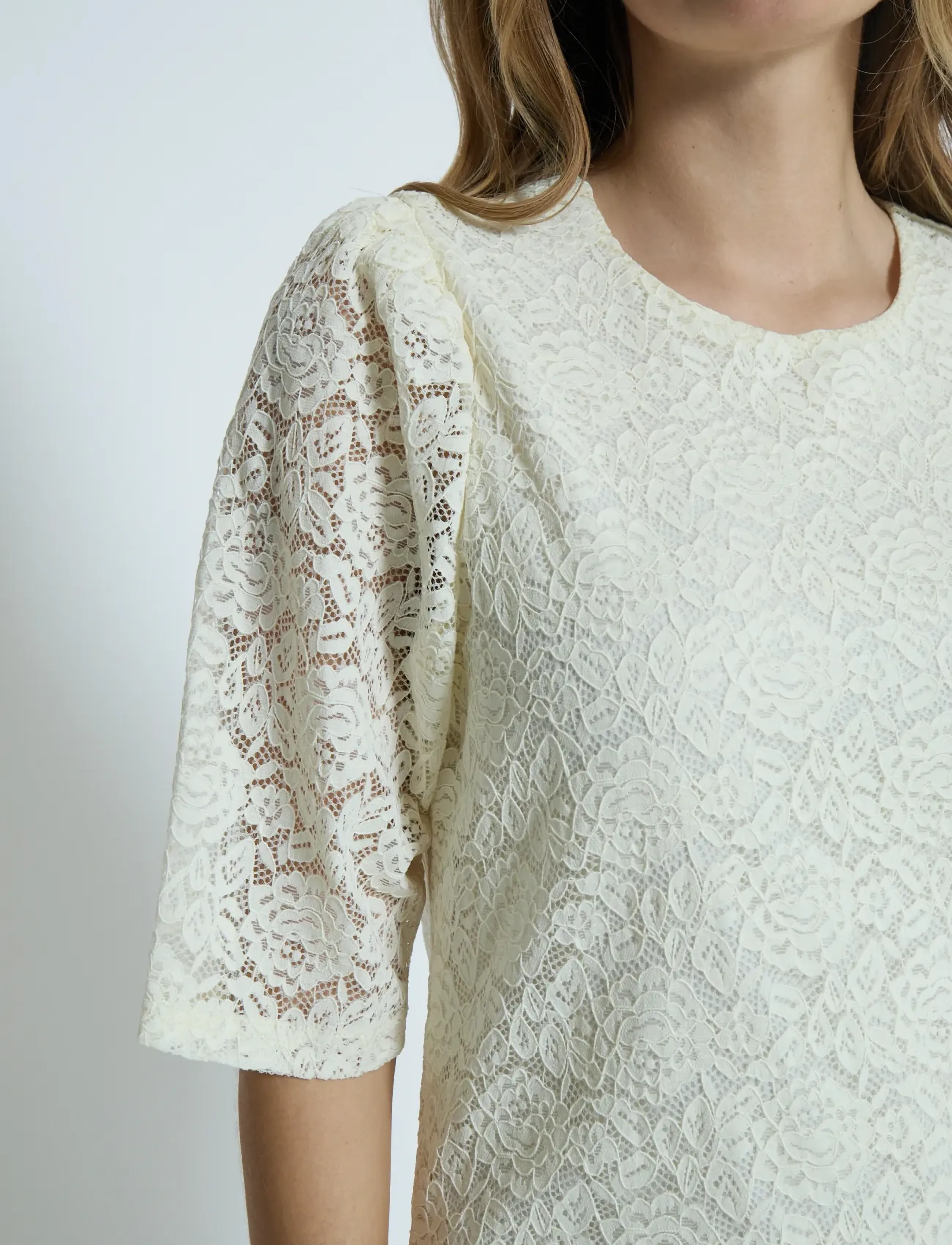 Peppercorn - PCKaroline Lace Dress - spetsklänningar - white peony - 5