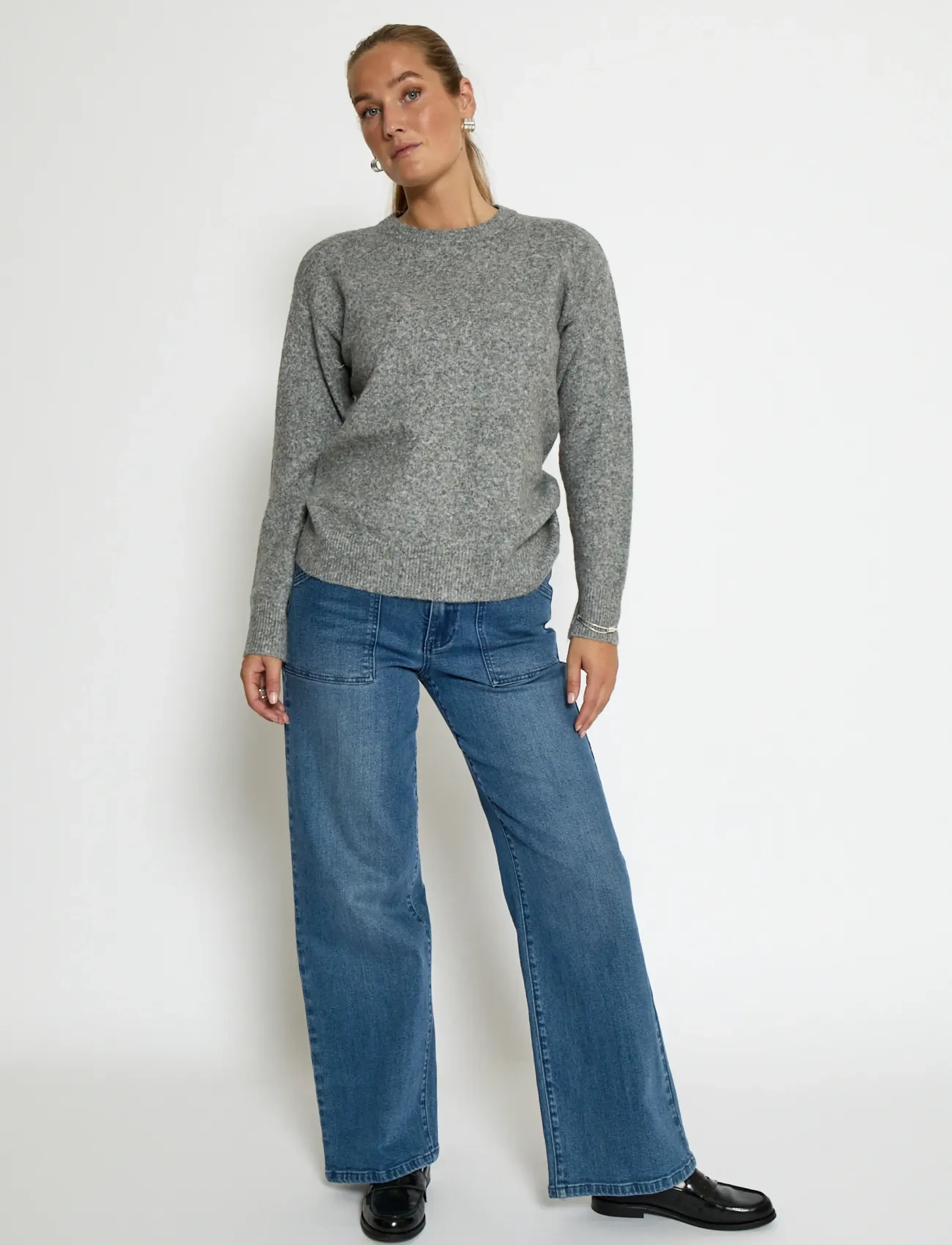 Peppercorn - PCKate GRS RWS Pullover - steel grey melange - 3
