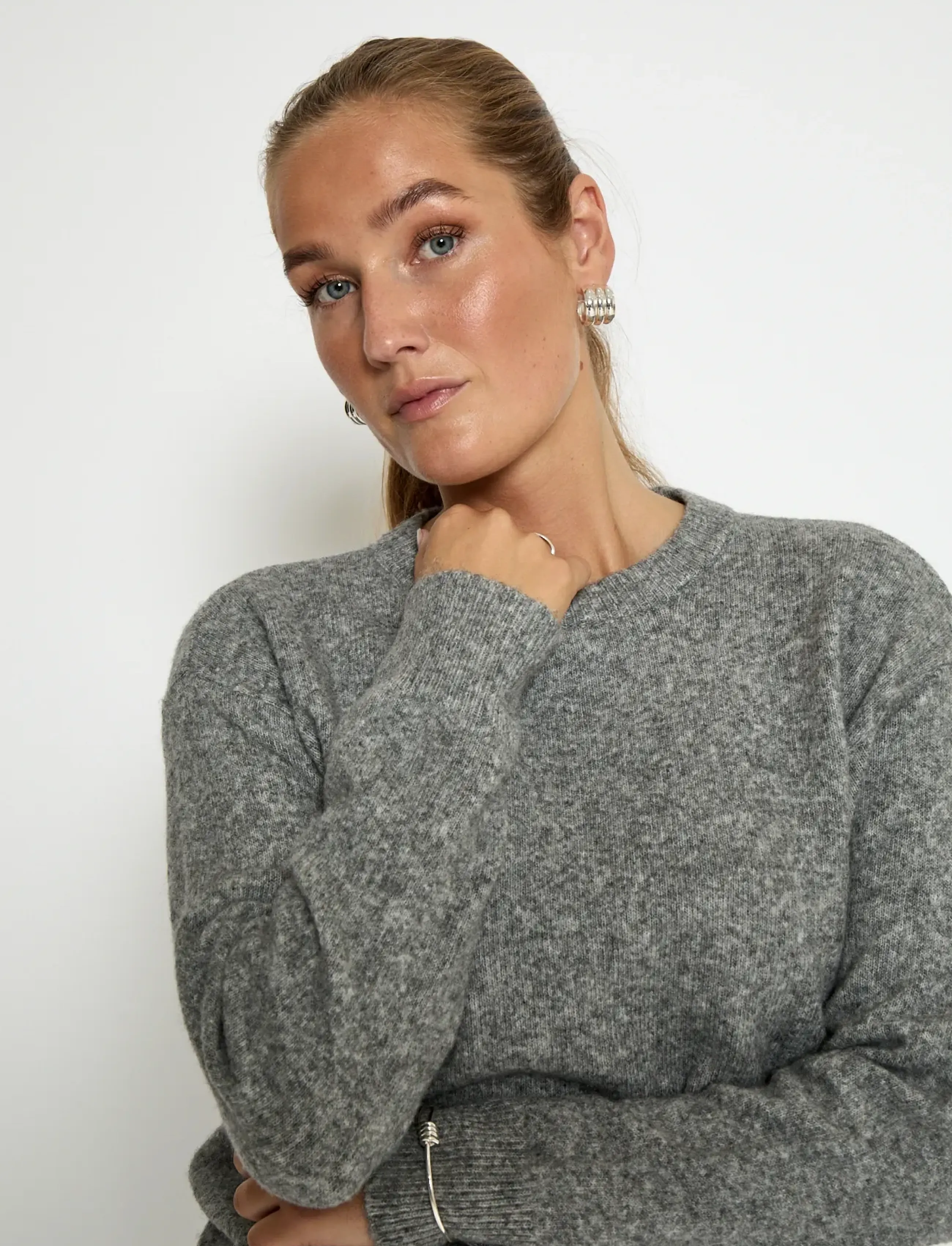 Peppercorn - PCKate GRS RWS Pullover - steel grey melange - 4