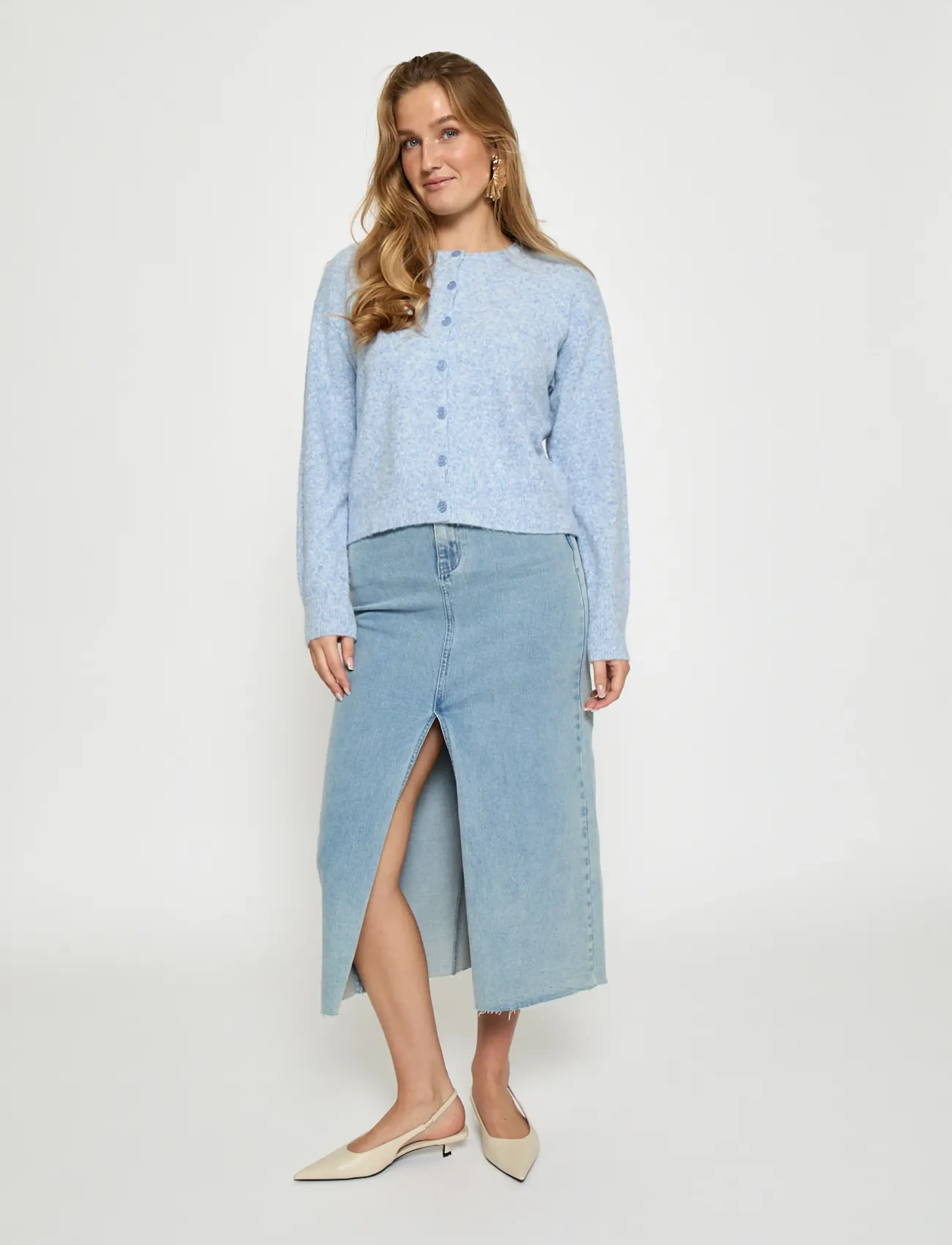 Peppercorn - PCKate GRS RWS Cardigan - koftor - hydrangea melange - 4