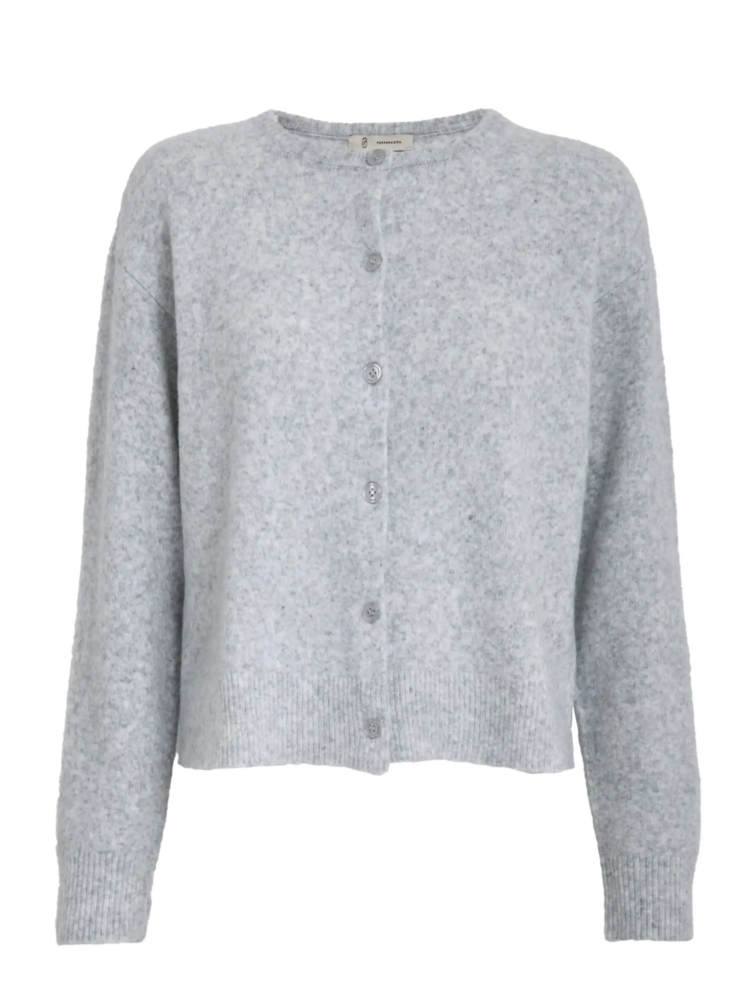 PEPPERCORN Pckate Grs Rws Cardigan Grau - L - Damen
