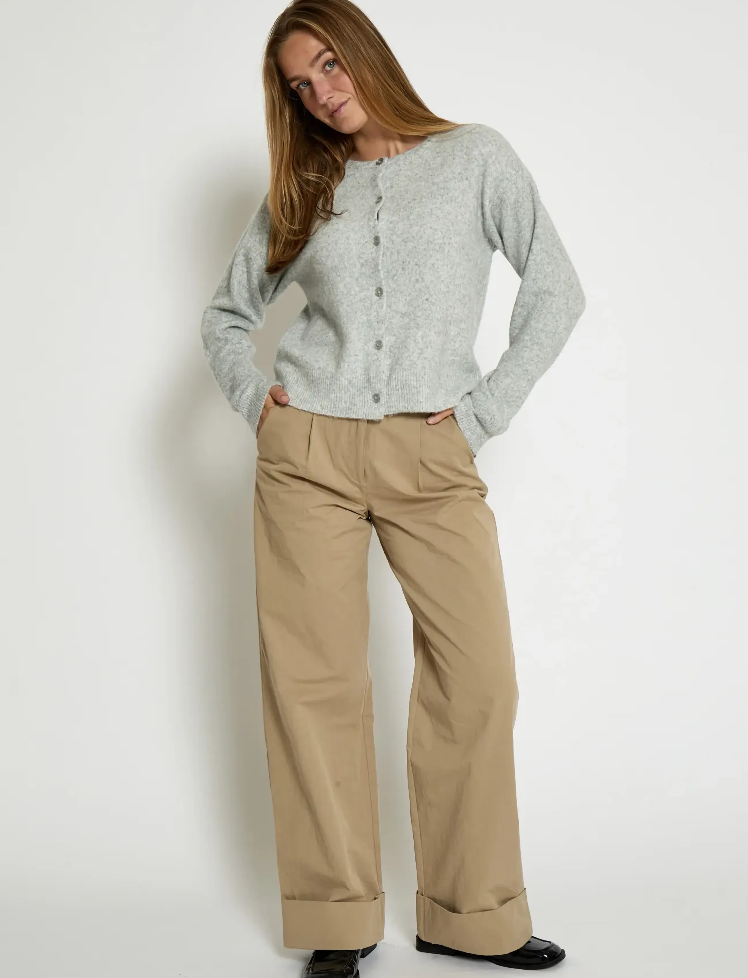 Peppercorn - PCKate GRS RWS Cardigan - strickjacken - light grey melange - 3