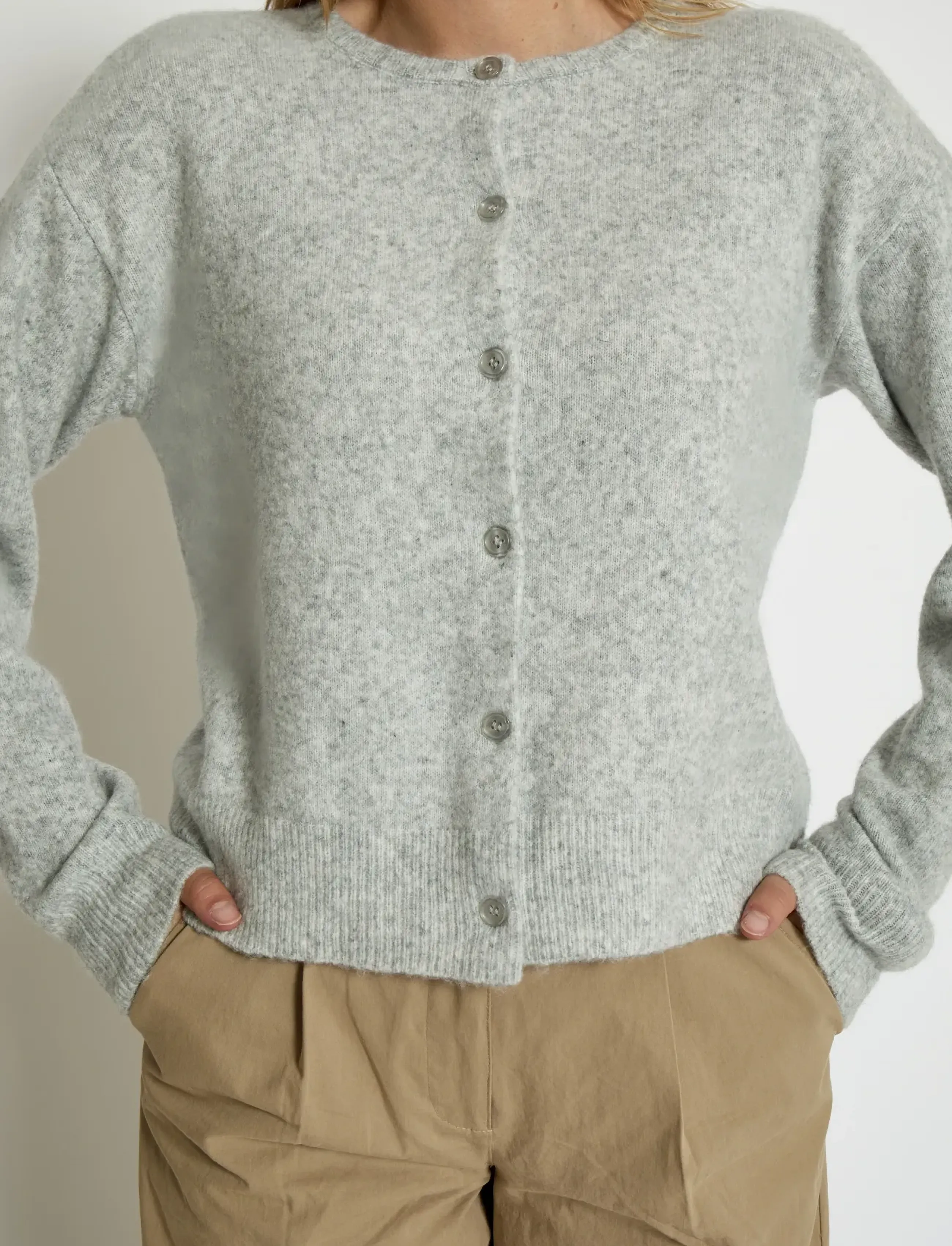 Peppercorn - PCKate GRS RWS Cardigan - strickjacken - light grey melange - 4