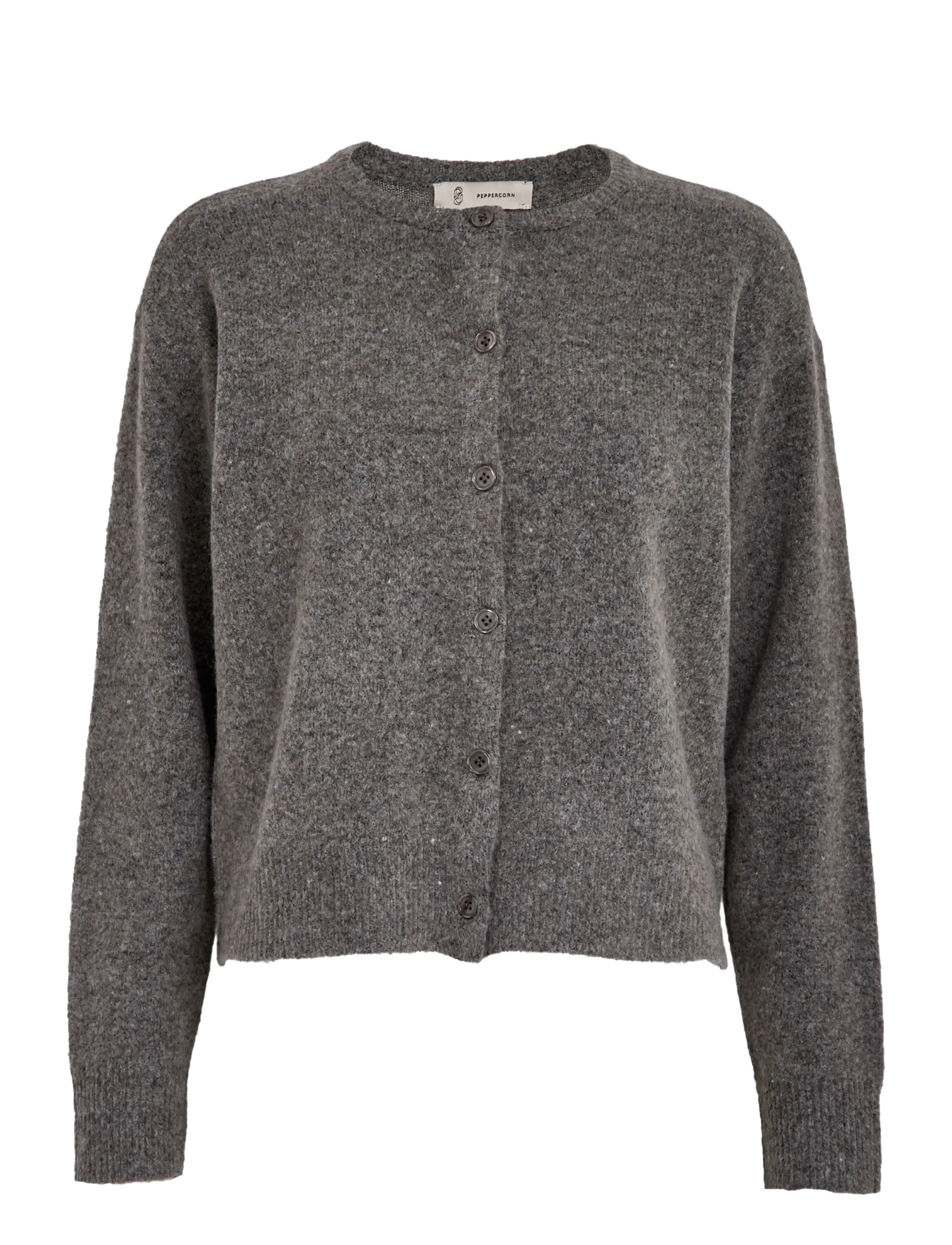 Peppercorn PCKate GRS RWS Cardigan - Stickat - WALNUT MELANGE / grey