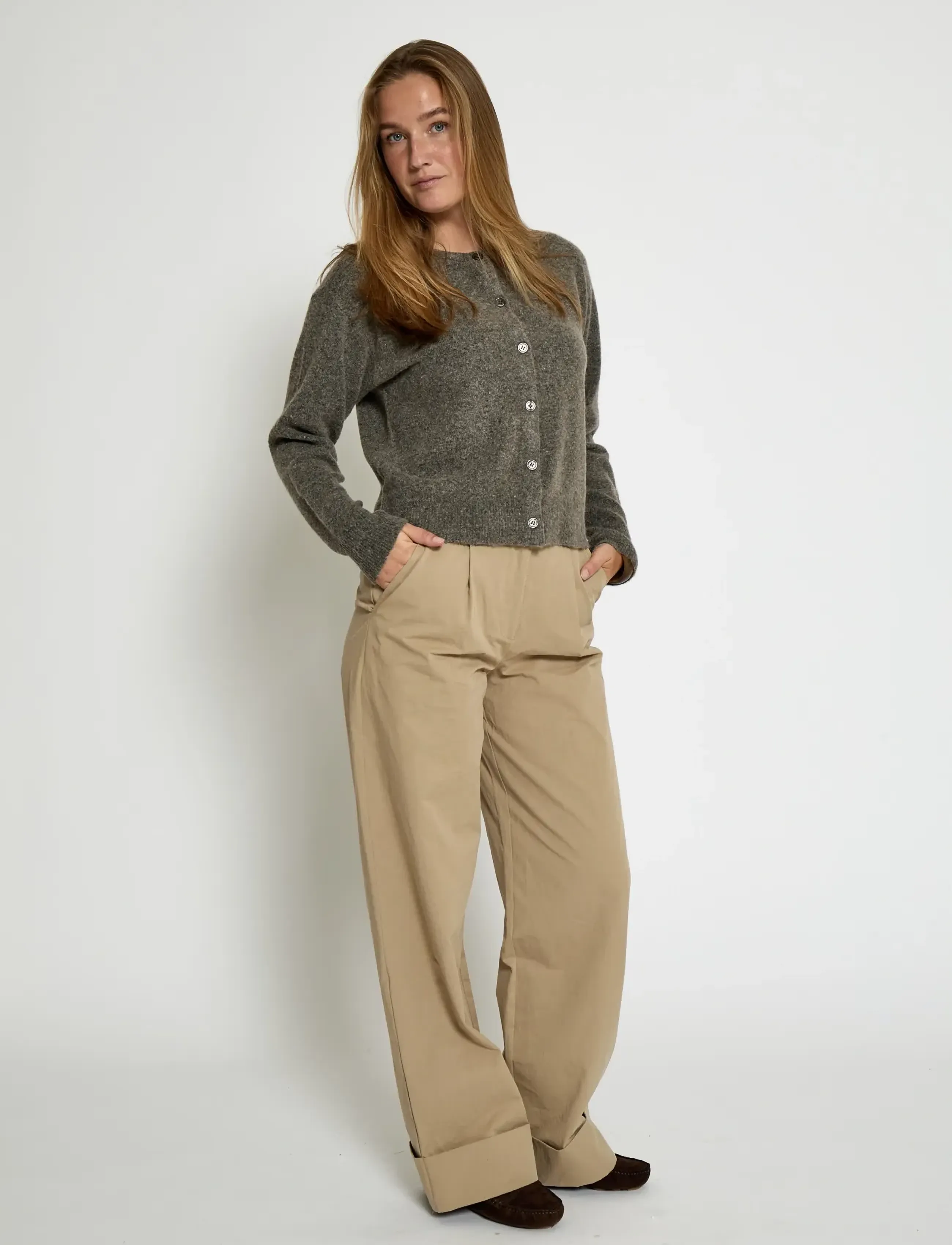 Peppercorn - PCKate GRS RWS Cardigan - koftor - walnut melange - 3