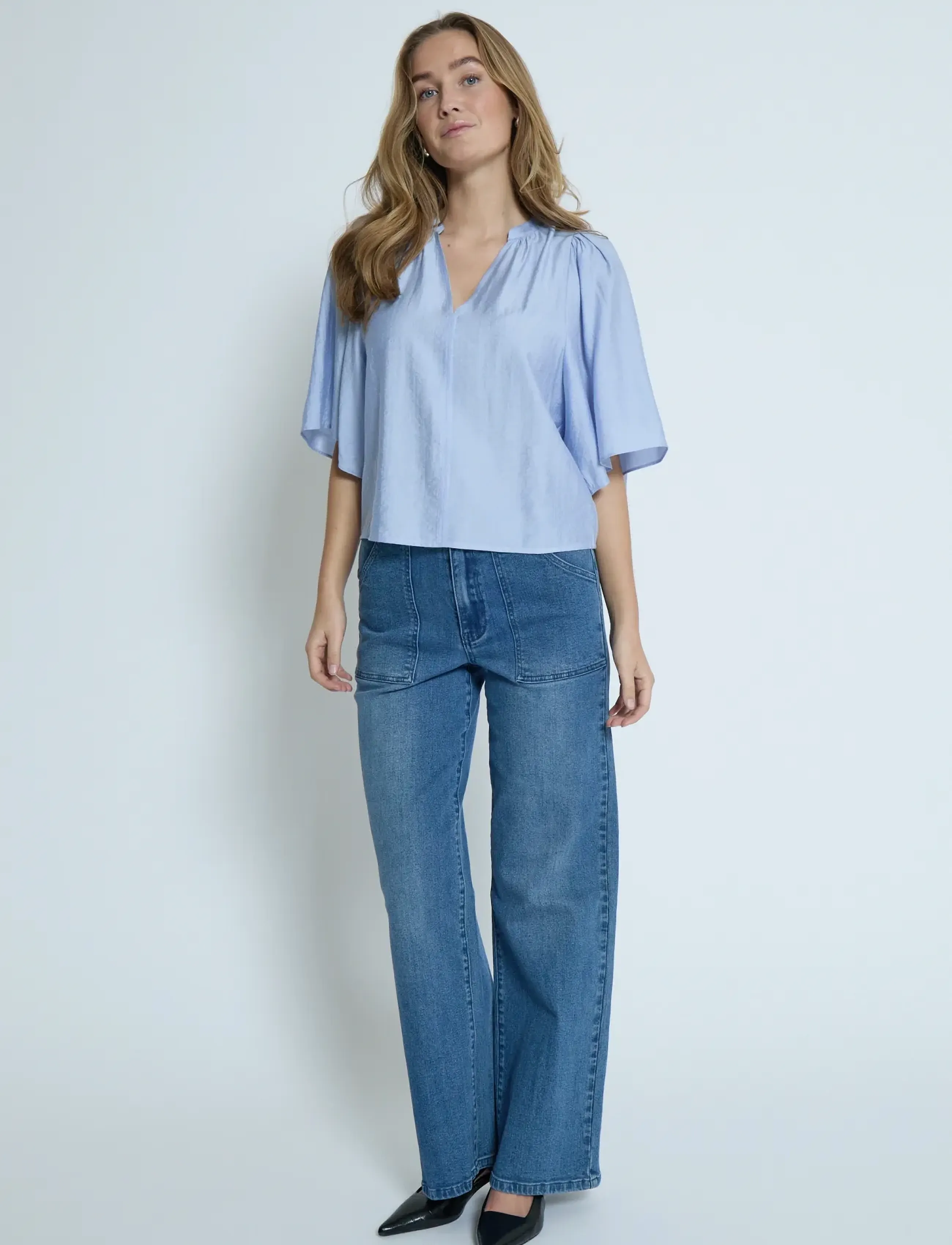 Peppercorn - PCGeorgia Top - kortærmede bluser - light blue - 3