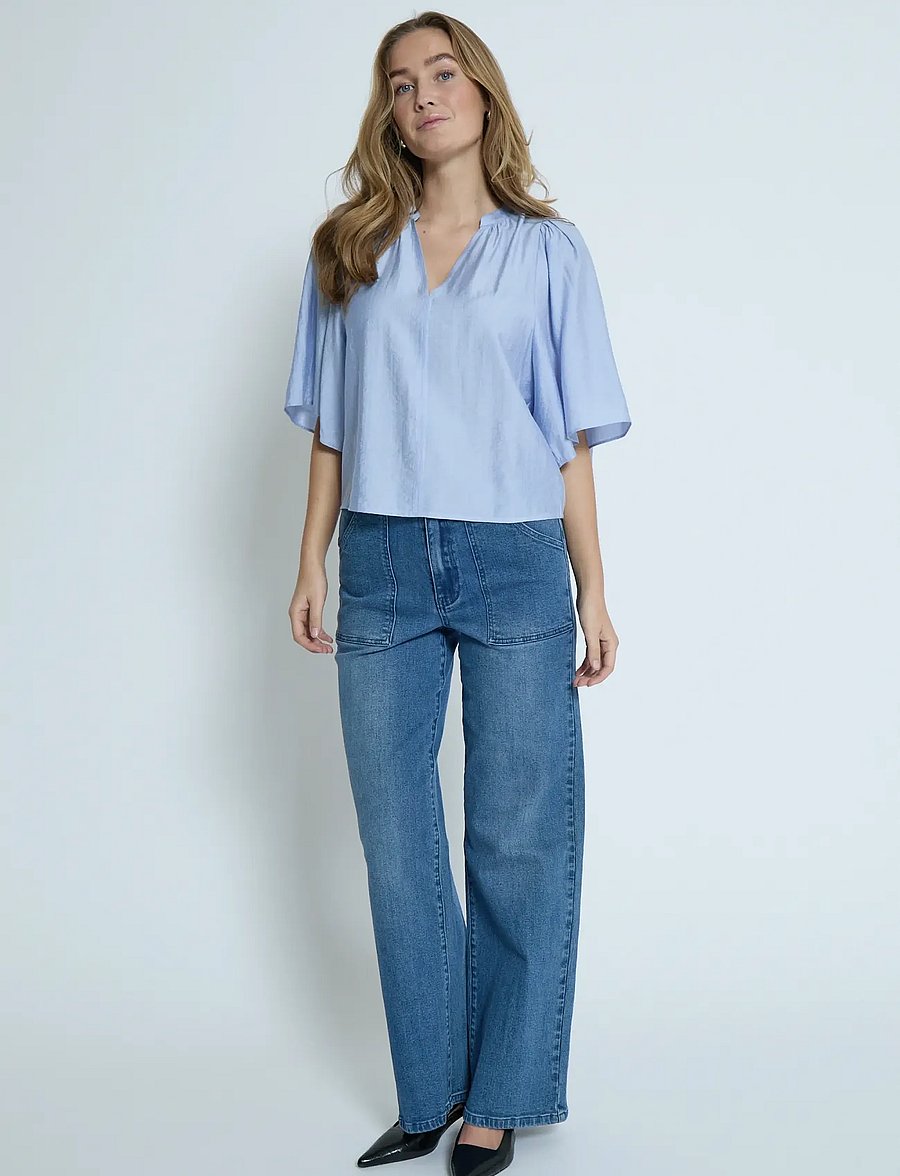 Peppercorn - PCGeorgia Top - kortærmede bluser - light blue - 3