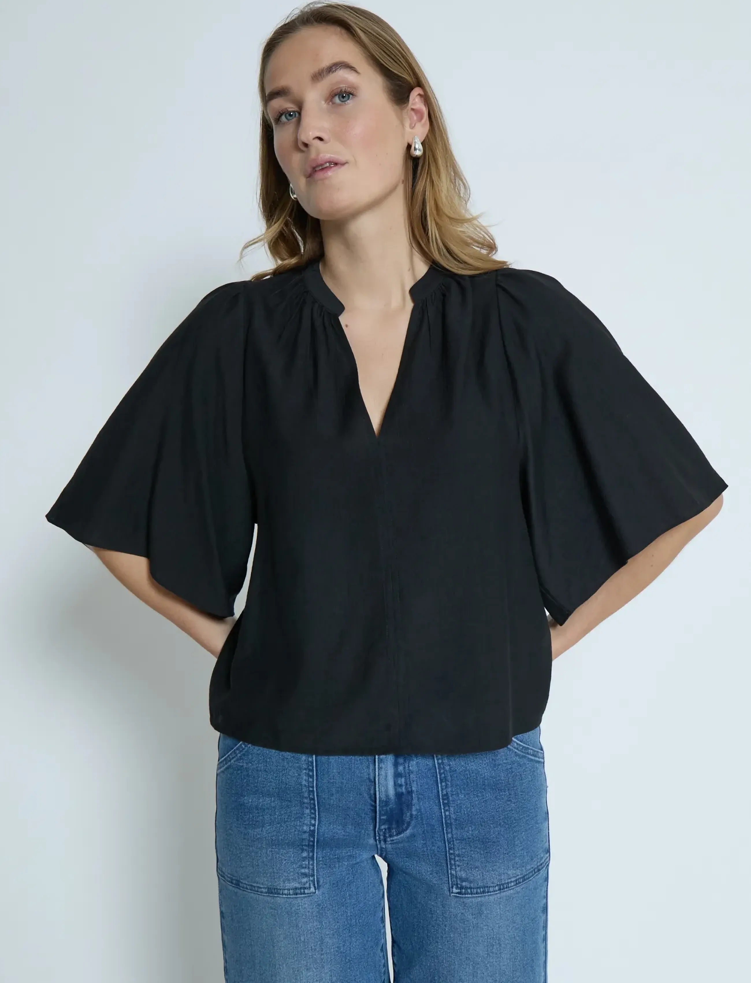 Peppercorn - PCGeorgia Top - kurzärmelige blusen - sort - 4
