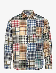 Percival - Zinger Patchwork Long Sleeve Shirt - casual skjortor - multi - 0
