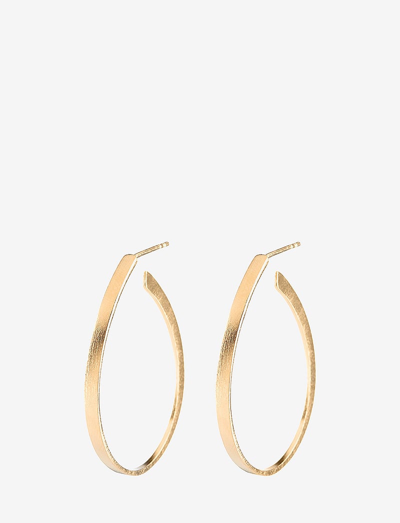 Pernille Corydon - Oval Creoles size 35 mm - statement øreringe - gold plated - 1