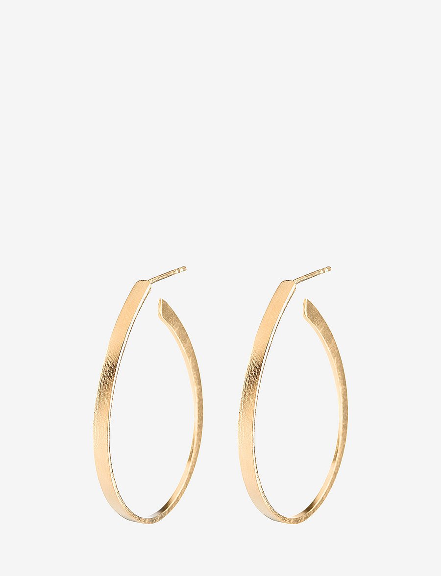 Pernille Corydon - Oval Creoles size 35 mm - gold plated - 1