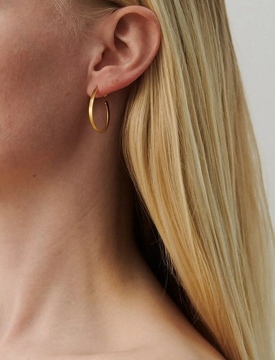Pernille Corydon - Berlin Creoles 25 mm - creoler - gold plated - 0