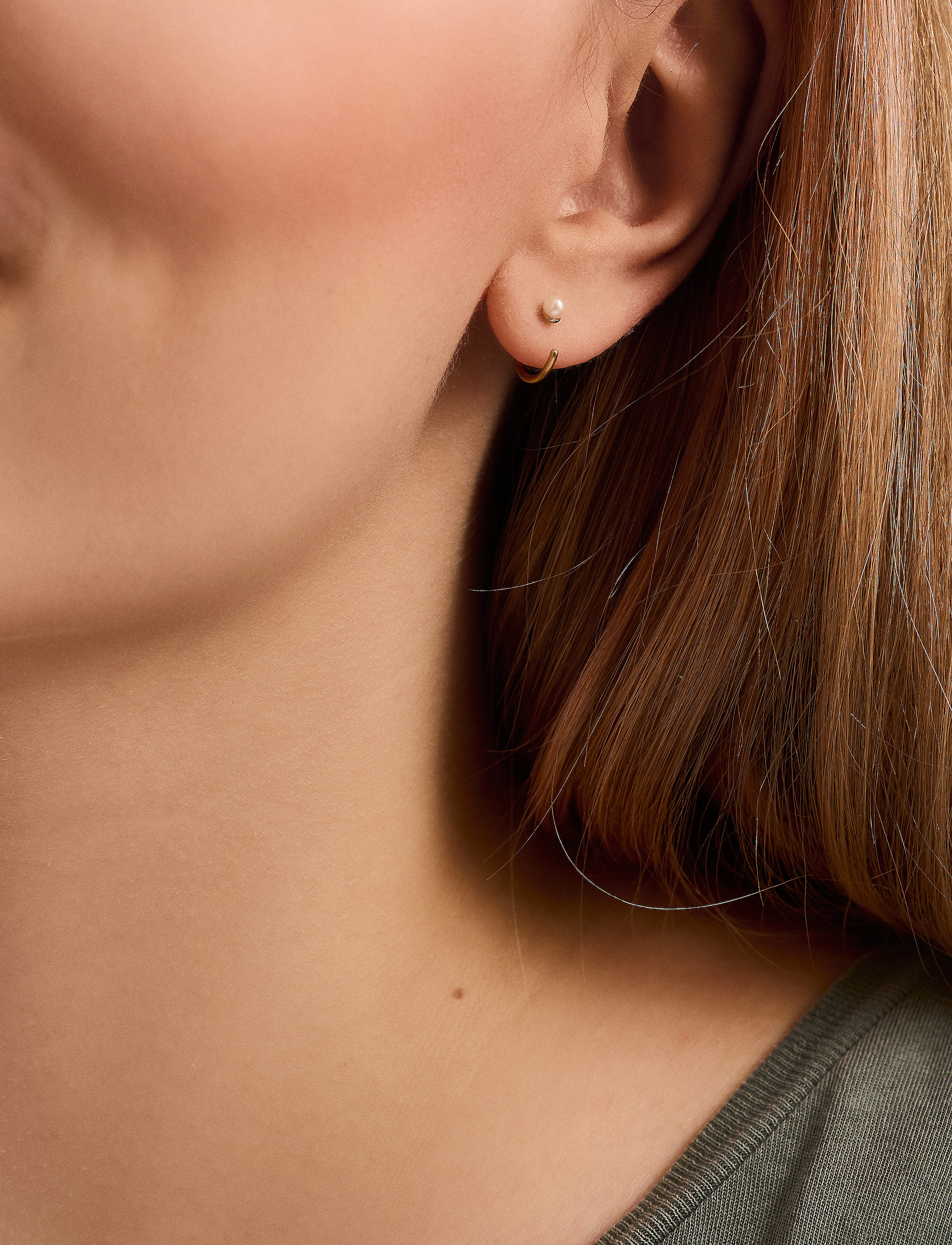 Pernille Corydon Lagoon Creoles Fresh Water Pearl, One Size, Gold, Øreringe > Creoler, Dame
